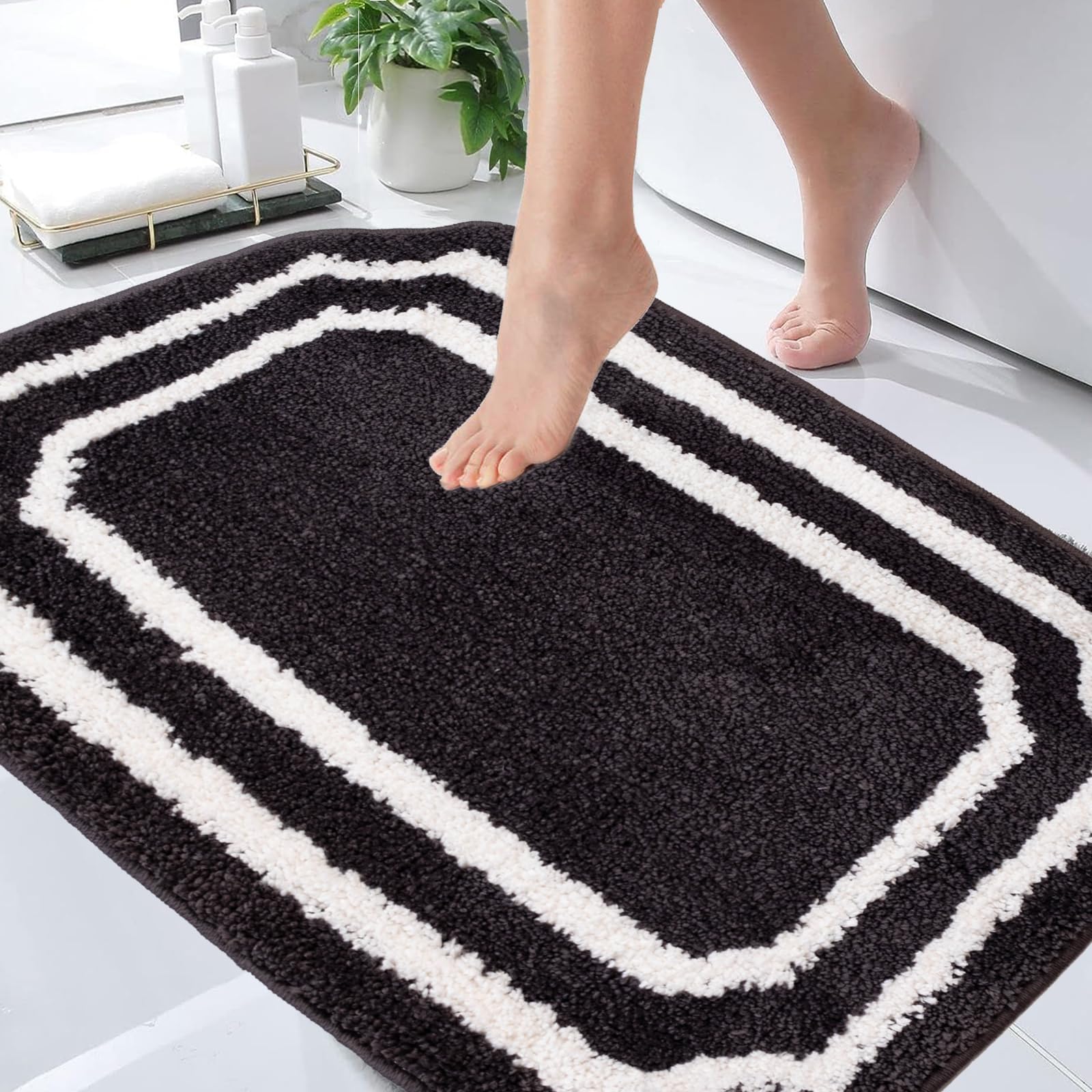 Bathroom Rugs Mat 26x18 Soft Absorbent Bath Mats Machine Washable Microfiber Floor Mats for Bathroom Tubs Sinks and
