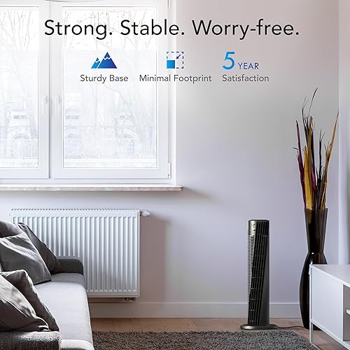 Miniatura 6 de Vornado Ventilador de torre oscilante OSC54 con control remoto, 32 pulgadas, silencioso y potente, oscila 70, temporizador de 1-8 horas, 4