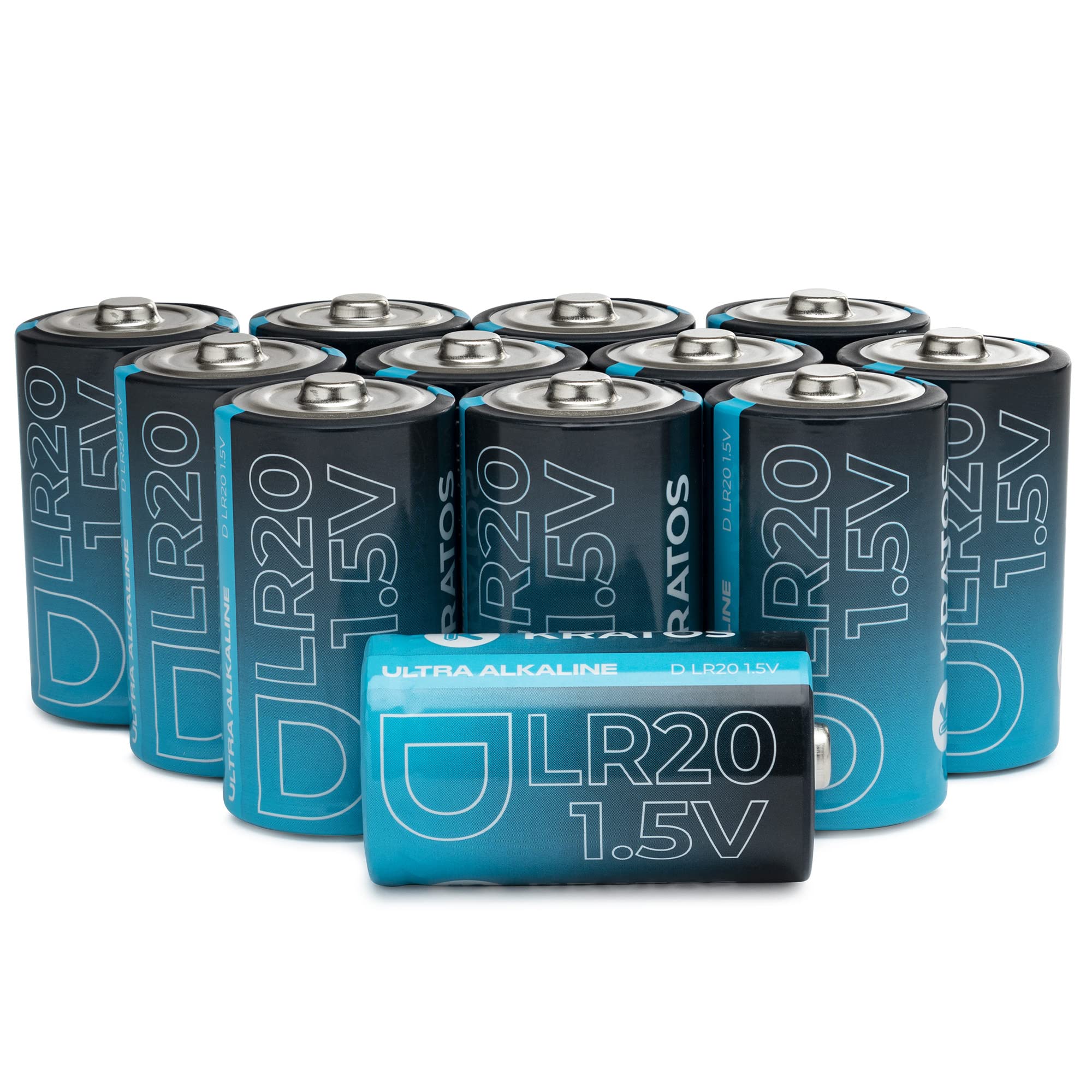 D Batteries - 12 Pack Alkaline Batteries - Long-Lasting All-Purpose D Battery - 10 Year Shelf Life - Mercury & Cadmium Free Flashlight Batteries - Disposable Replacement Batteries