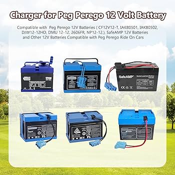 Peg Perego Battery Peg Perego 12v Charger Nuxkst 12V Battery Charger For Peg Perego, Ground Force Tractor John Deere Gator XUV Polaris Outlaw Citrus RZR 900 Powered Ride On Car Replacement Power