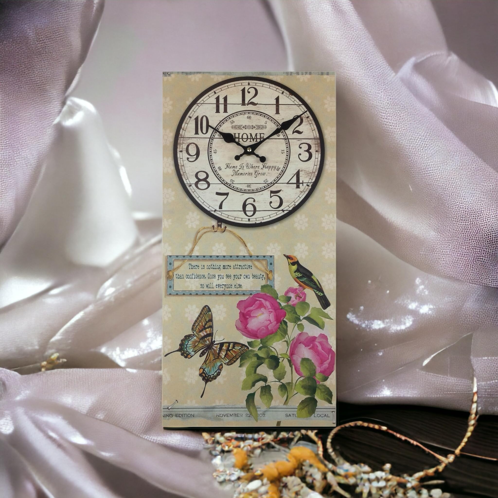 GMMH Orologio Da Parete Moderno Parigi Nostalgia – Altezza 60 Cm, Larghezza 30 Cm, Pannello MDF, Design Elegante