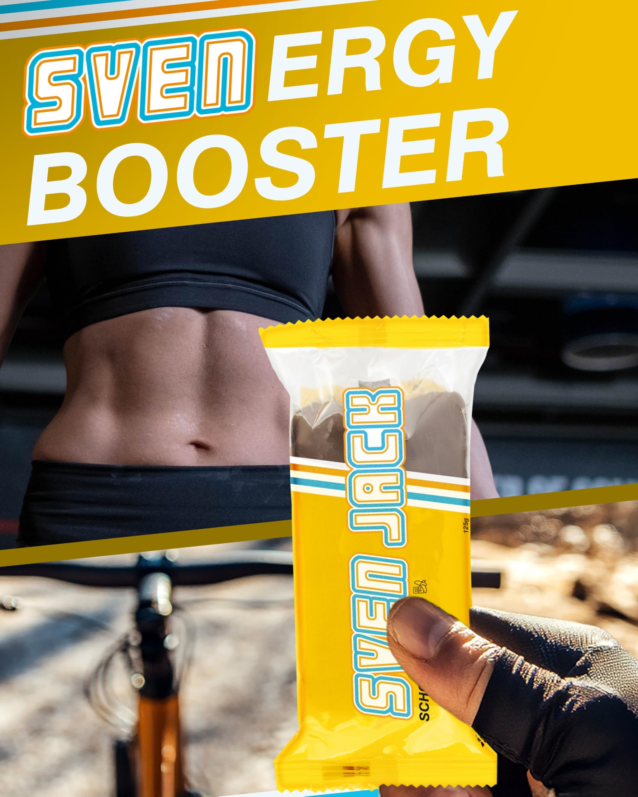 Sven Jack (Energy Cake) – Schoko-Banane - Haferflocken Riegel mit langkettigen Kohlenhydraten, weniger Zucker & einzigartigem Geschmack – original Fitness Snack & Oat Meal Snack