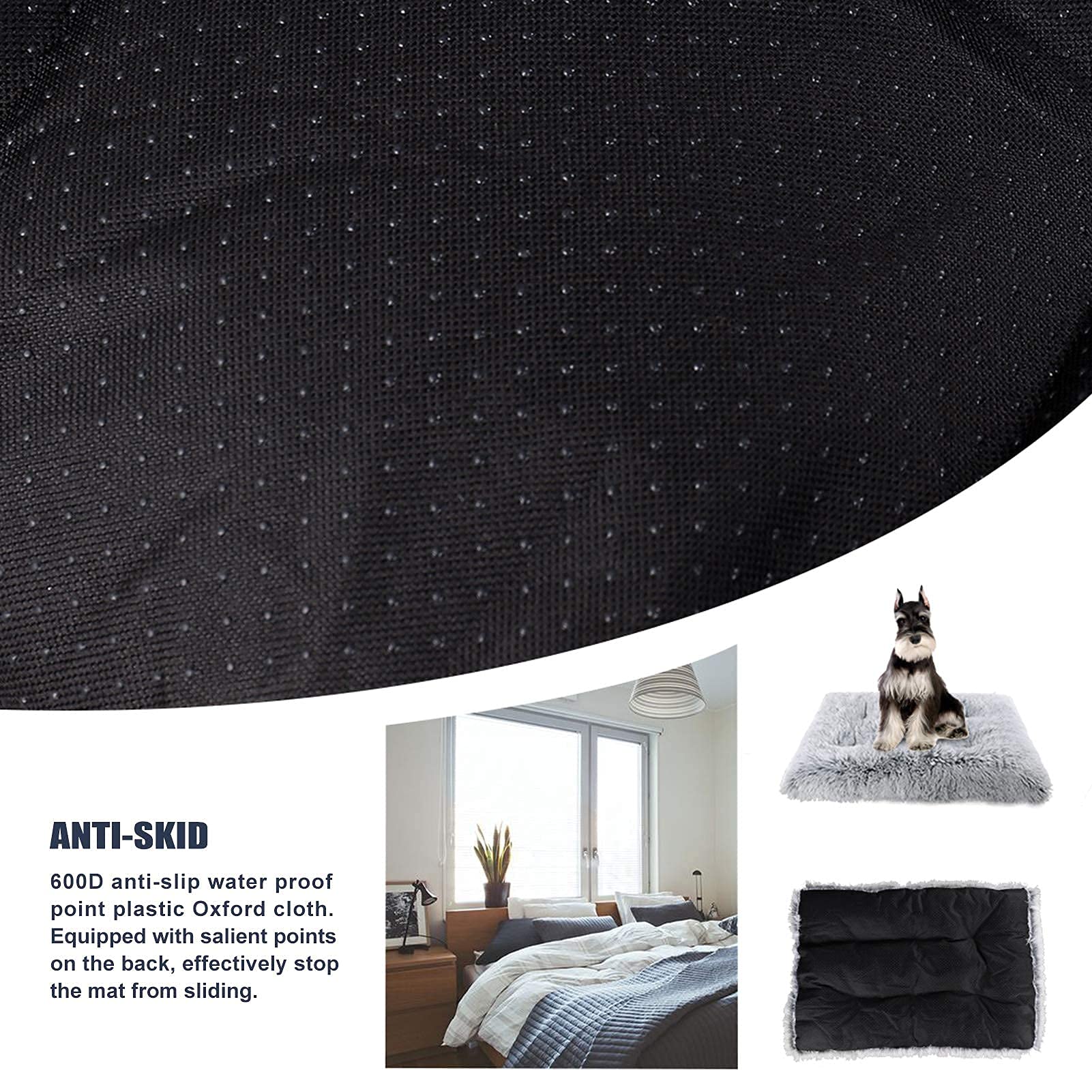 Vonabem Large Dog Bed Crate Pad, Deluxe Plush Soft Pet Beds, Washable Anti-Slip Dog Crate Bed for Large Medium Small Dogs and Cats,Dog Mats for Sleeping and Anti Anxiety, Kennel Pad 42 Inch