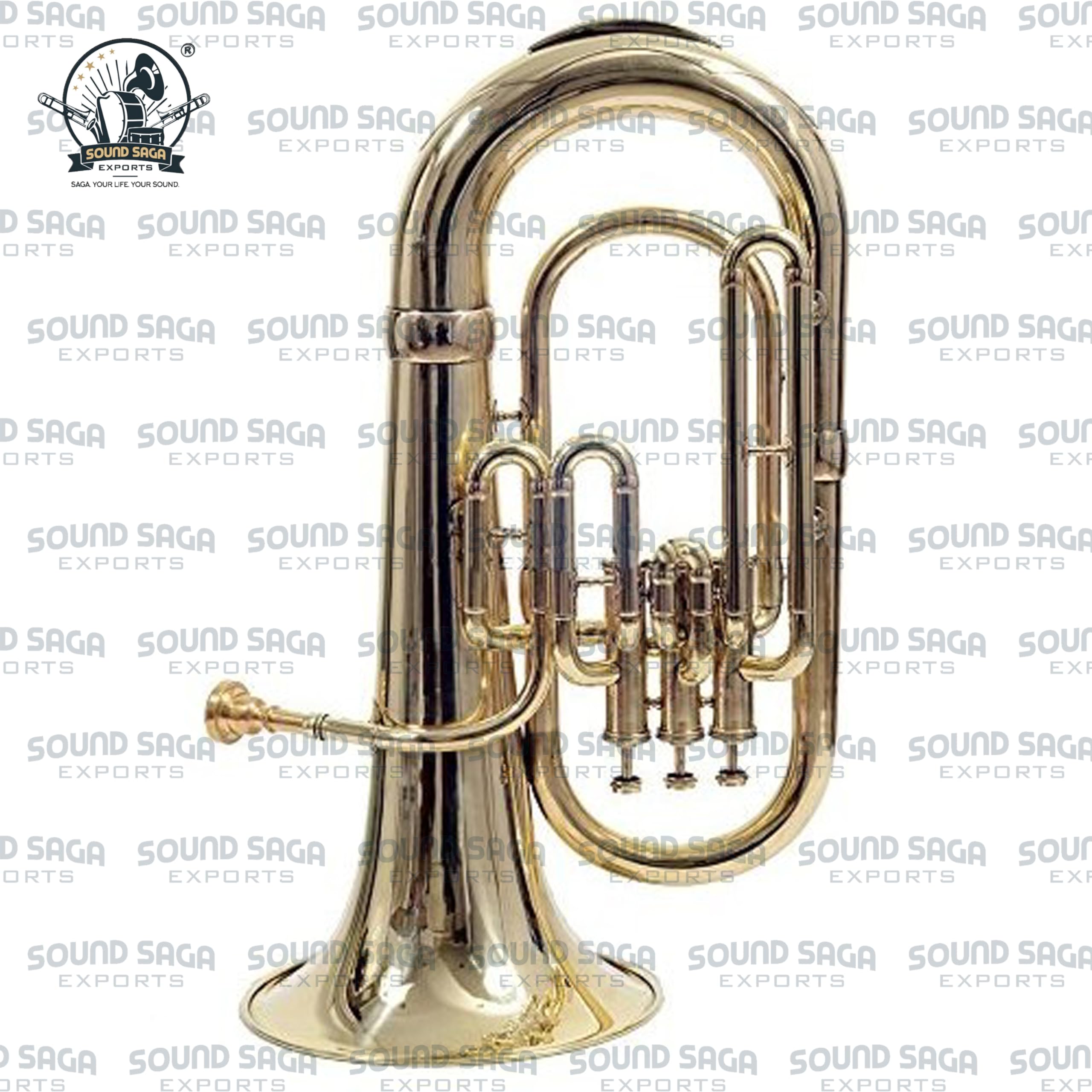 SOUND SAGA(r) Euphonium 3 Valve Bb Pitch Including Mouthpiece and Carry Case. (GOLD) - Image 2