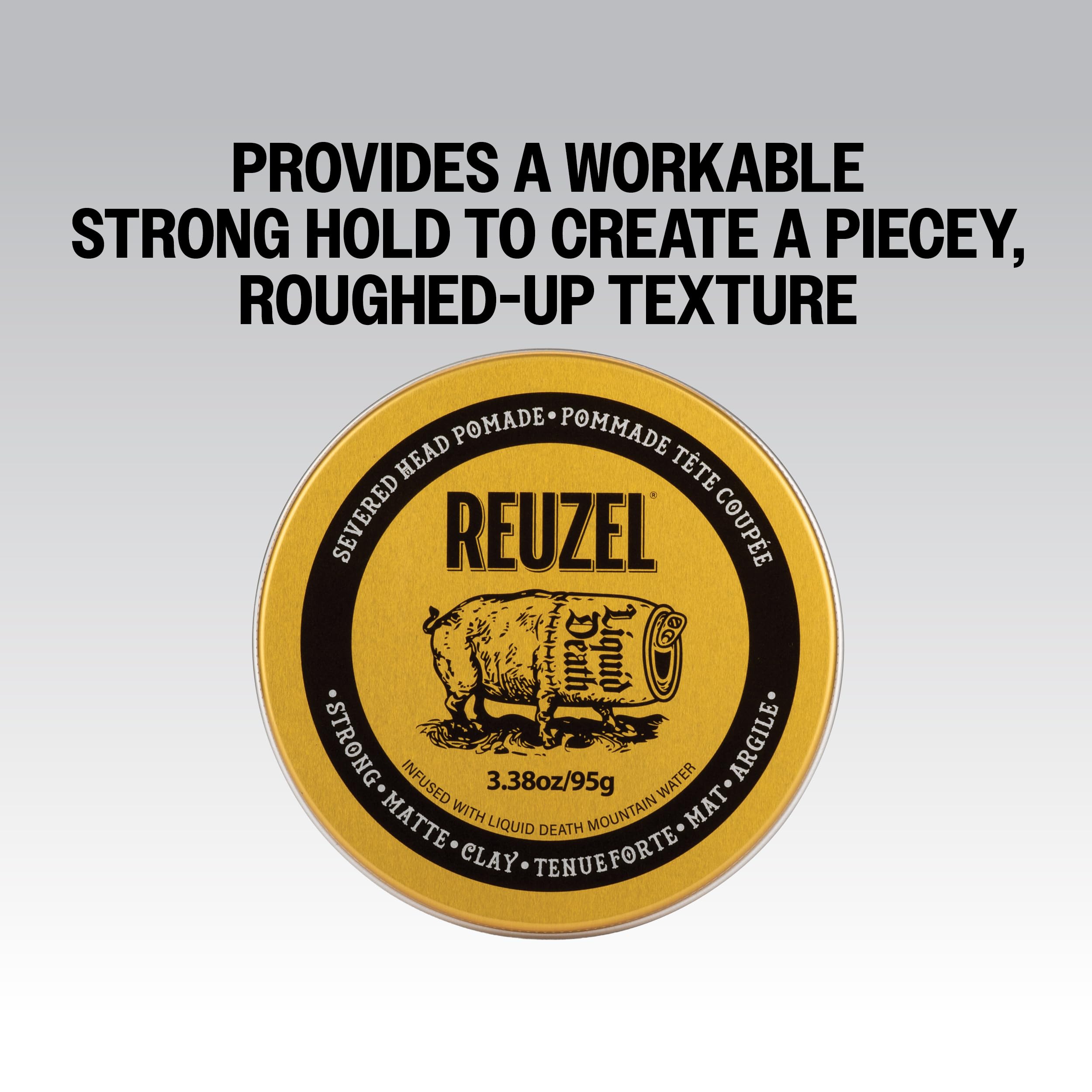 Reuzel Pommade à l'argile mate Severed Head, tenue maniable avec définition et texture ajoutées 3,38 oz/95 g
