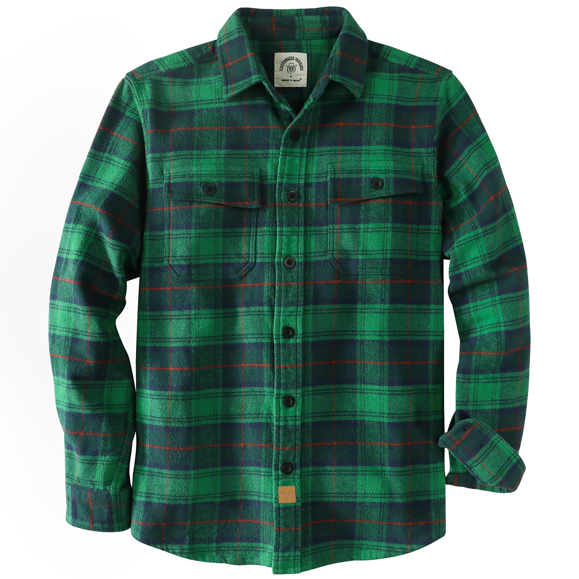 Dubinik® 13oz Ultra Heavyweight Flannel Shirt for Men Long Sleeve Mens Plaid Button Down Shirts Vintage 100% Cotton