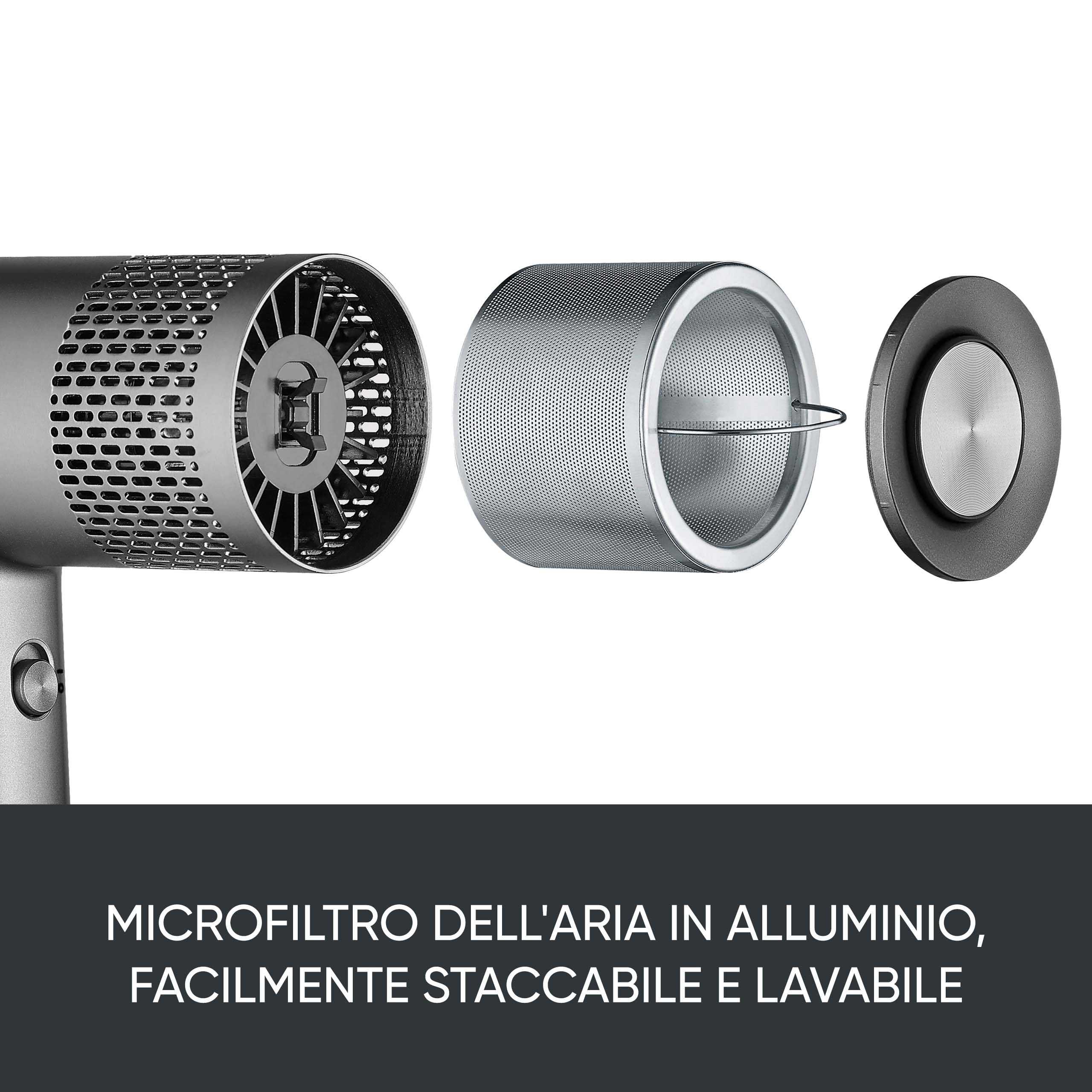 Severin Asciugacapelli Ionico Professionale con Diffusore e Concentratore Magnetici, Motore BLDC Potente e Silenzioso, Tecnologia a Ioni Anticrespo, 2.000 W, Antracite, HT 0171