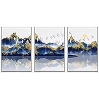 SIGNWIN 3 Piece Framed Canvas Wall Art Abstract Landscape Canvas Prints Home Artwork Decoration for Living Room,Bedroom - 16