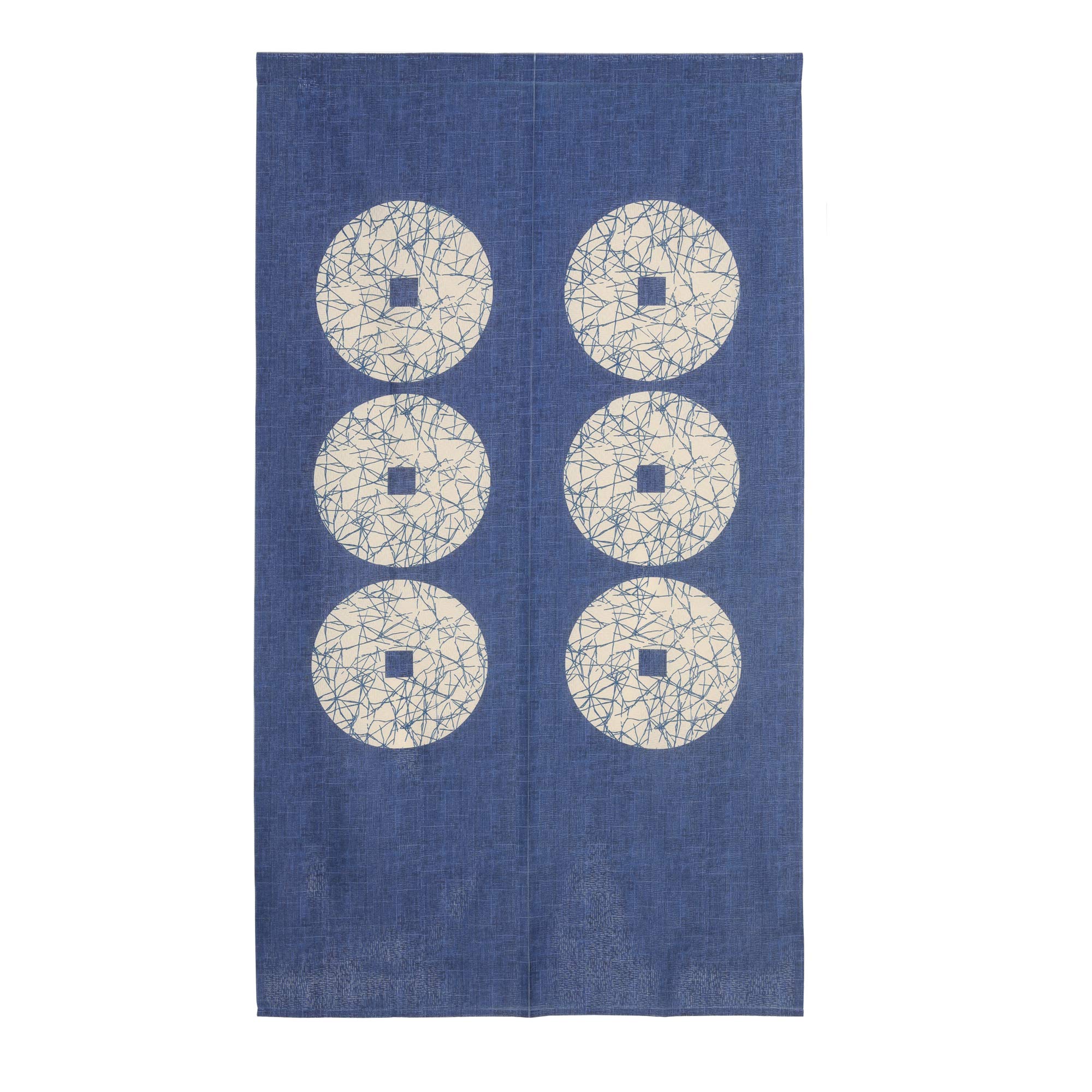 RLoncomixJapanese Noren Doorway Curtain Tapestry Ancient Chinese Coin Door Hallway Hanging CurtainHome Decoration, 33x59 inch (Blue)