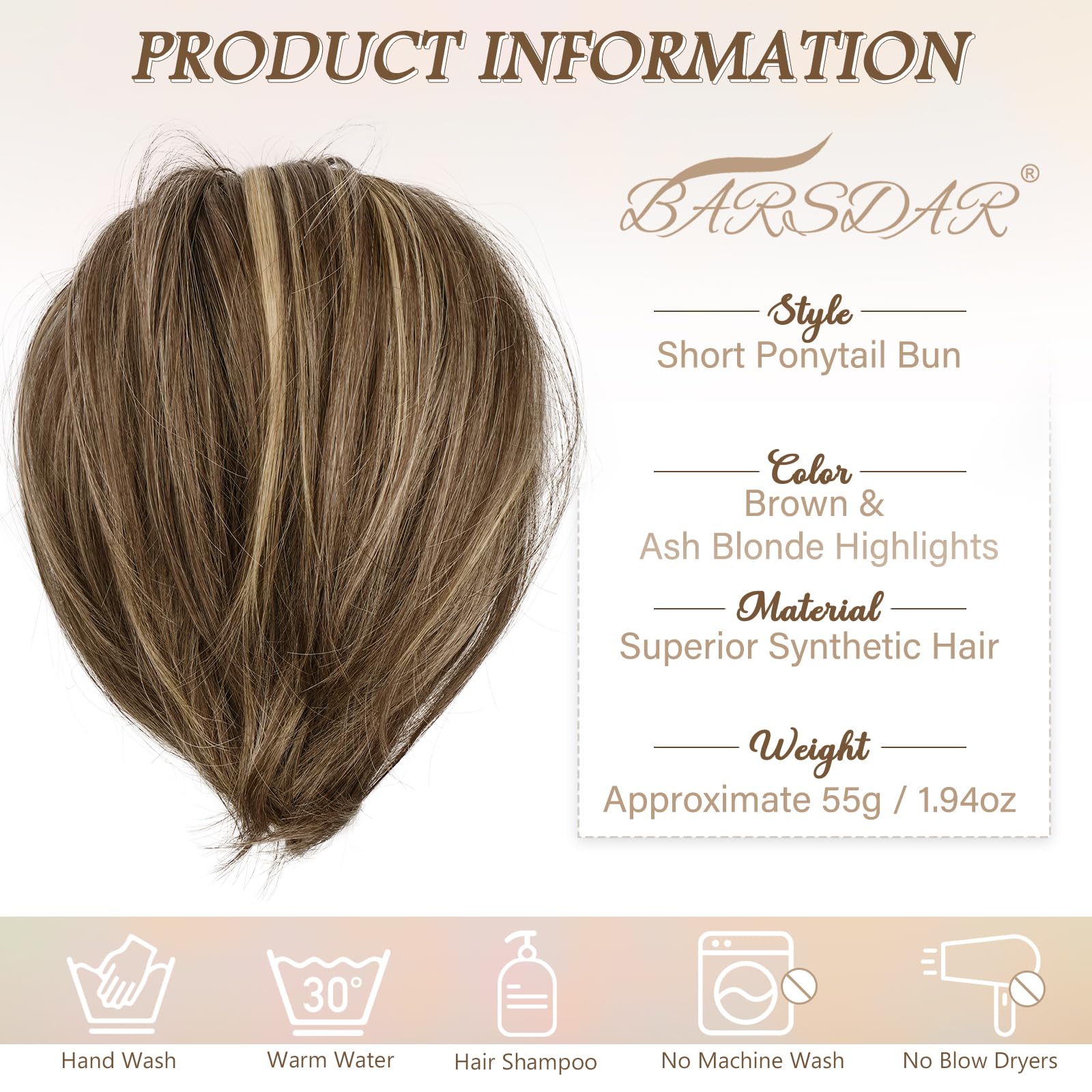 BARSDAR Highlight Hair Bun Extensions - Image 4