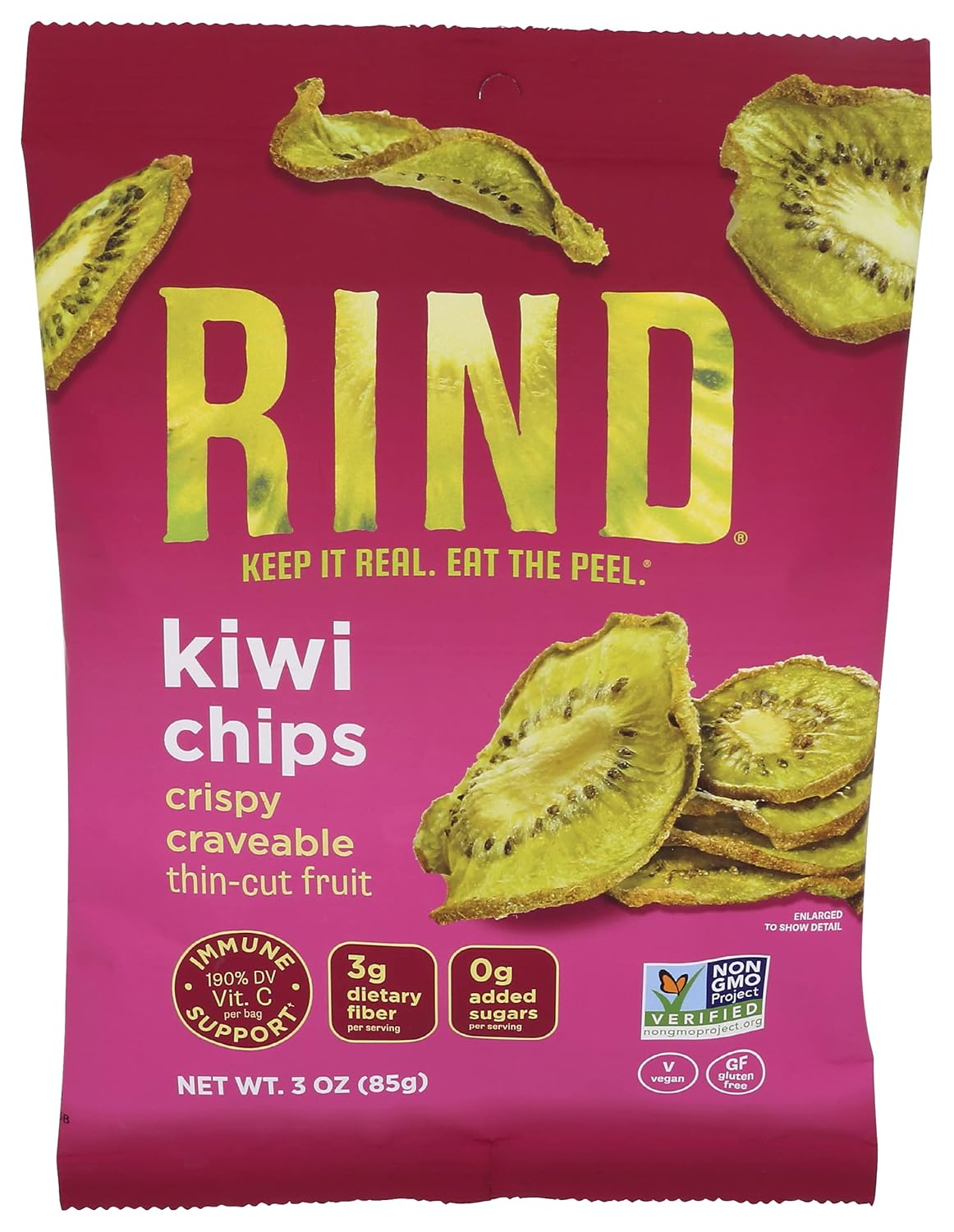 RIND Rind On Crispy Kiwi Chips, 3 OZ Grocery & Gourmet Food