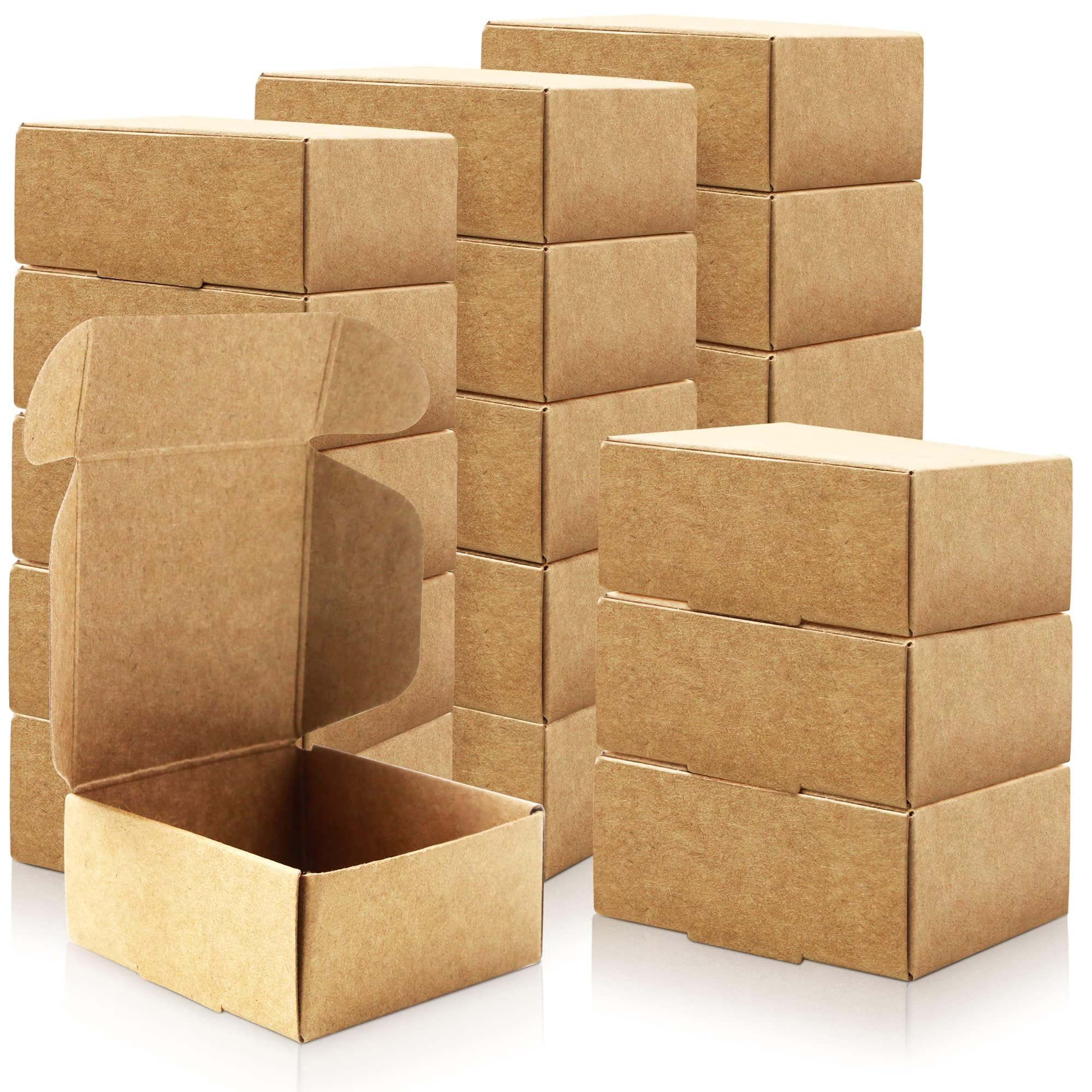 VERSAINSECT CS Mini-Kraft-Geschenkboxen, 2,16 x 2,16 x 0,98 cm, kleine Karteikarten, Schmuck, Soap Coin Shipping Boxen für Weihnachten, Festival, kleine Business, Kunsthandwerk und Partybevorzugungen