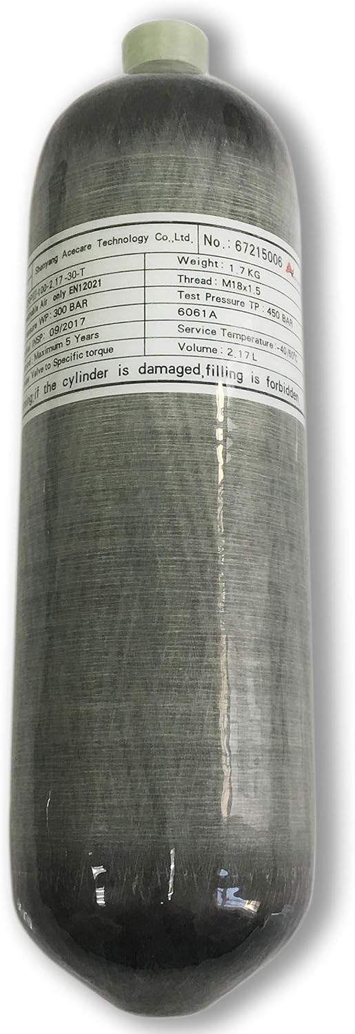 Acecare Carbon Fiber Cylinder 300bar Paintball Tank for PCP Scuba Diving Multiple Size