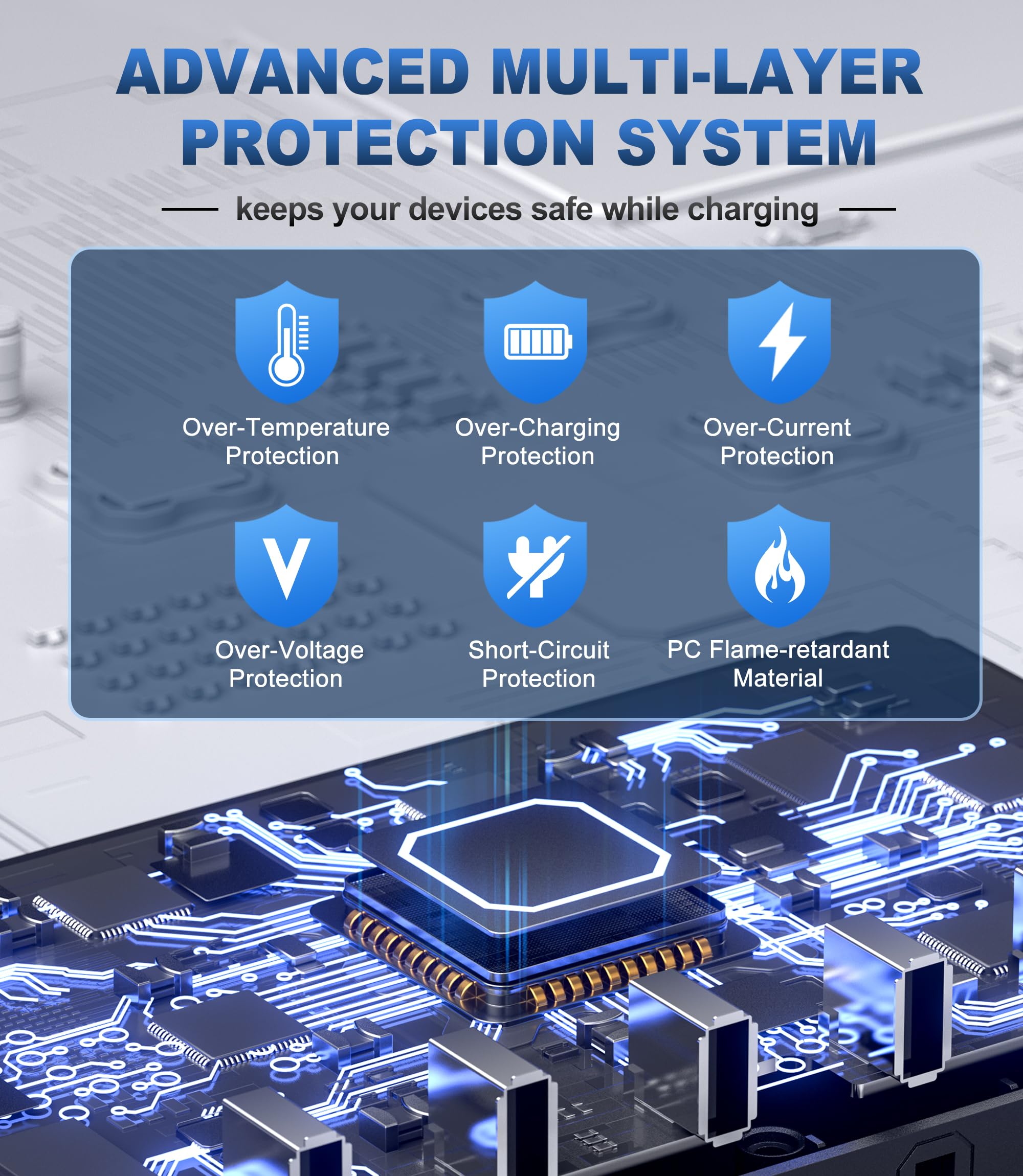 Charging Station for Multiple Devices, Honcila 6 in 1 Multi Charger Station Charging Dock for Cellphone Tablet iPhone iPad and More - 50W Charging Station Organizer with 6 Mixed Charging Cables