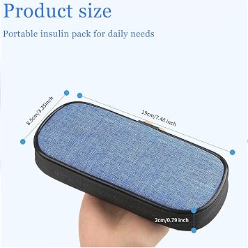 Insulin Travel Case with 2 Insulin Cooler Ice Packs, Medicine Cooler for Diabetic Supplies - Blue