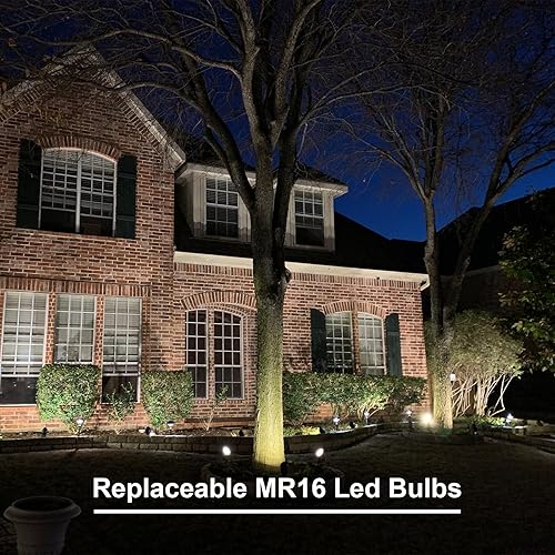 Miniatura 4 de GOODSMANN Luces de inundación de paisaje de bajo voltaje, 5 W, 8 unidades, focos para exteriores, 2700 K, bombillas LED reemplazables de color