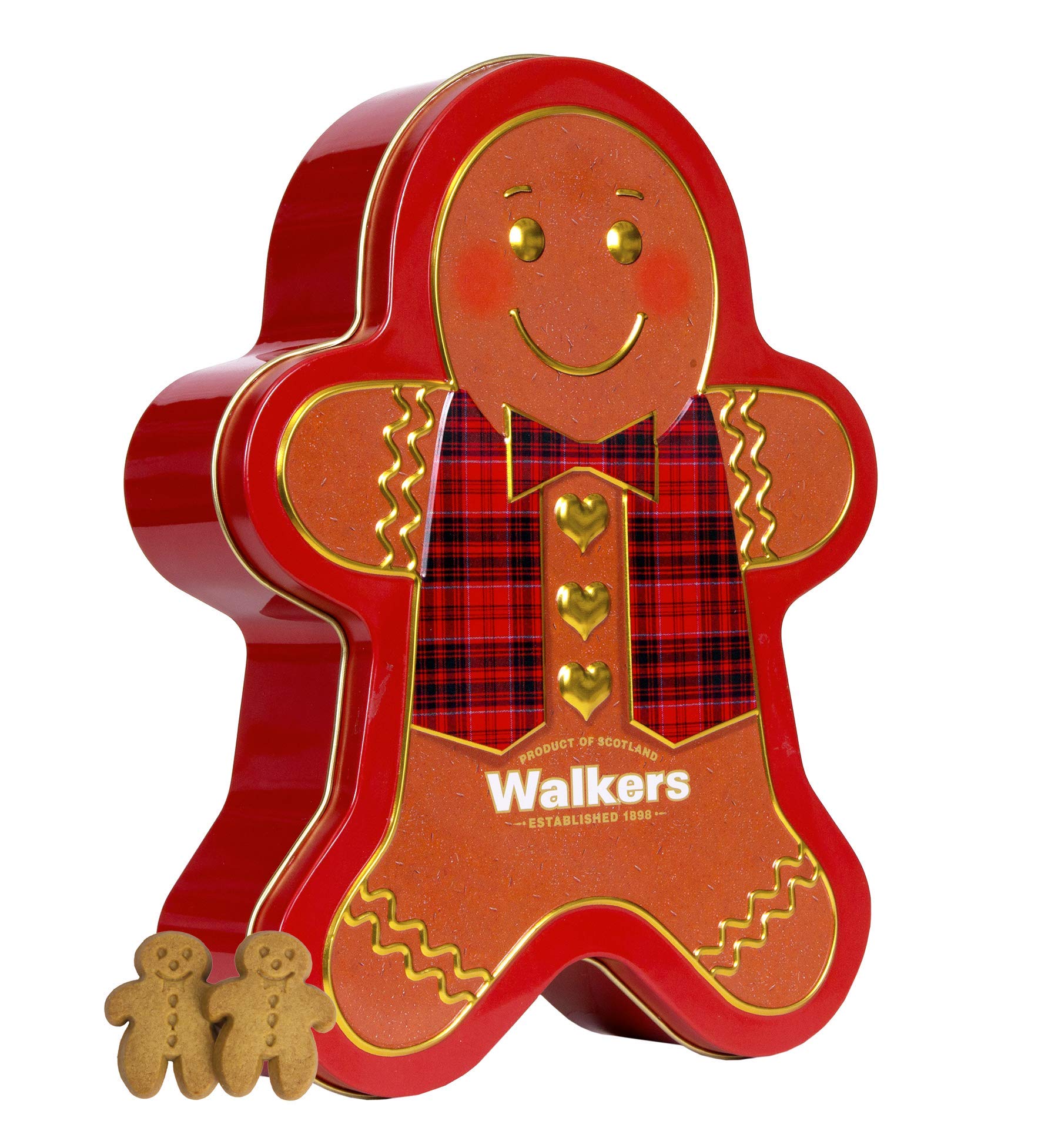Walkers Shortbread Gingerbread Man Tin, 48 Mini Gingerbread Men Cookies