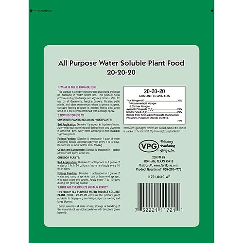 Vista 7 de Fertilome (11722) Alimento vegetal soluble en agua para todo propósito 20-20-20 (3 lb.)