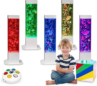 Sensolio Bubble Lamp Night Light – Color-Changing with Fake Fish Effect ...