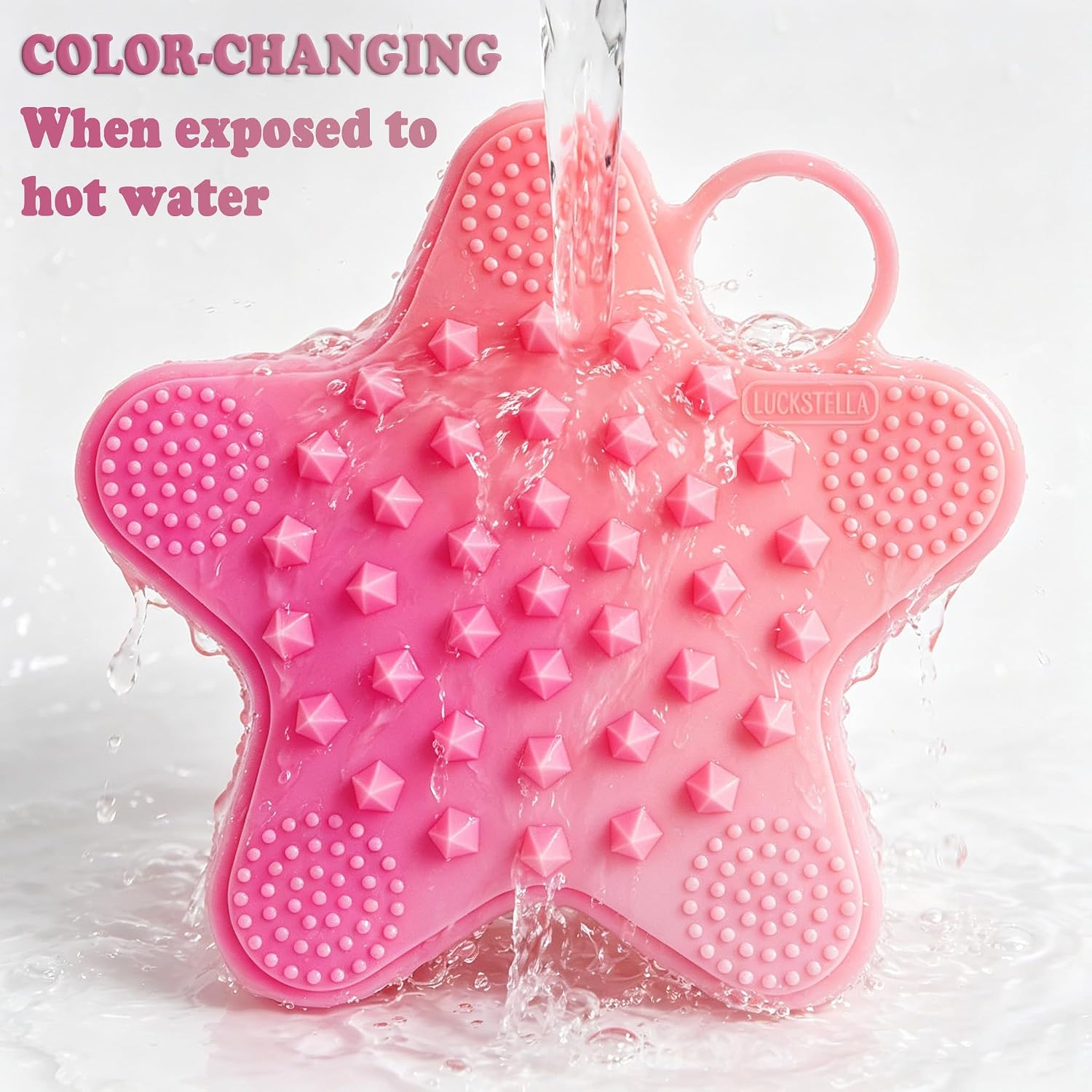 Silicone Body Scrubber, Color-Changing Dual-Sided Bath Brush for Shower