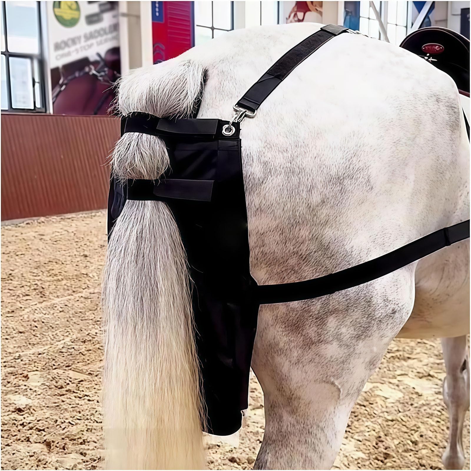 Equine - Bolsa para recoger estiércol de pañales, dispositivo de almacenamiento lavable para equitación, jardín, granja y granero, forro interior de poliuretano para una fácil limpieza, práctico