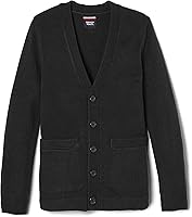 French Toast Anti-Pill V-Neck Cardigan Sweater - Unisex School Uniform, Standard & Husky Sizes, Durable Acrylic