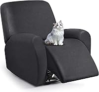 Vista 55 de Fundas para sillas reclinables con aspecto de cuero, funda elástica de 4 piezas, funda suave para silla reclinable, protector de muebles lavable