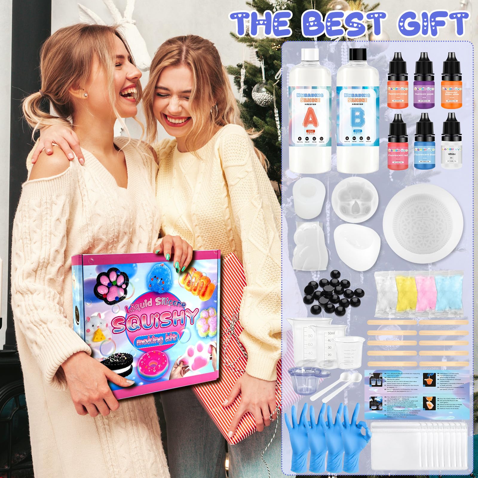 Squishy Selber Machen Set 500ML Flüssigsilikon Making Kit 1:1-Verhältnis DIY Kreative Geschenke