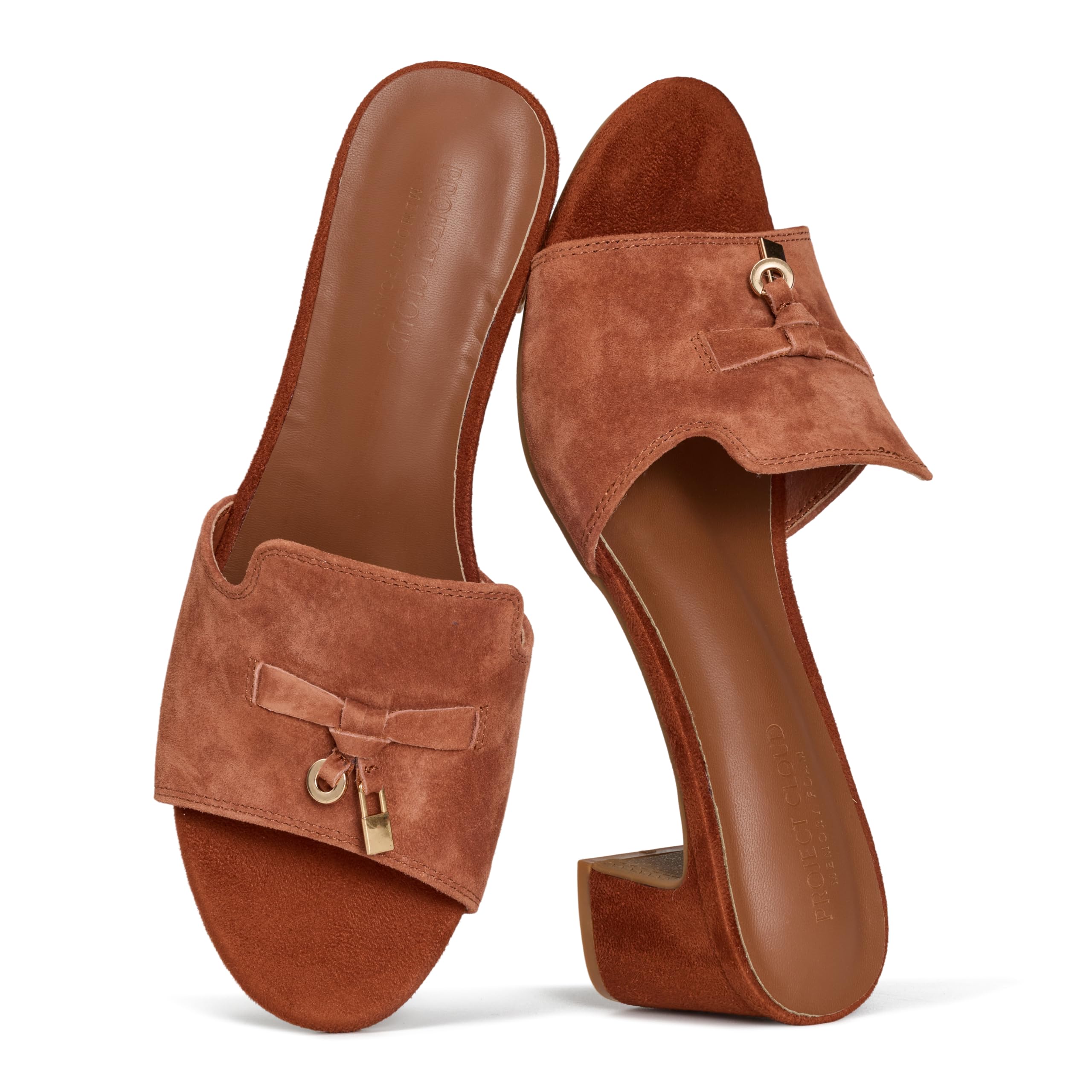 Project Cloud 100% Genuine Leather Sandals Women Footwear - Memory Foam Insole & Non-Slip Women Sandals Dressy - Lightweight Womens Heels Sandals - Slides for Women 2026 (Monaco) — view 11