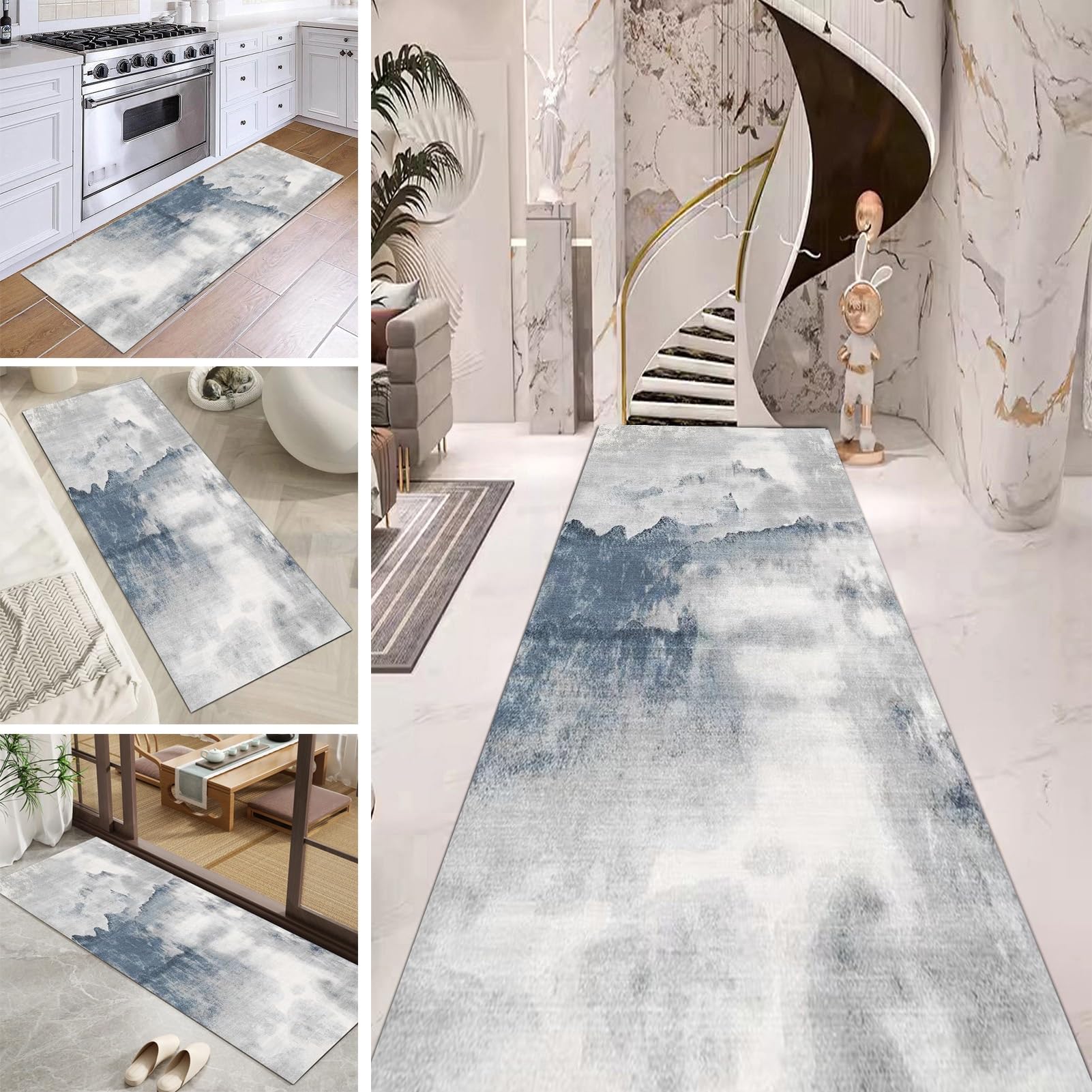 Tapis de couloir intérieur antidérapant pour éviter les glissades | Lavable