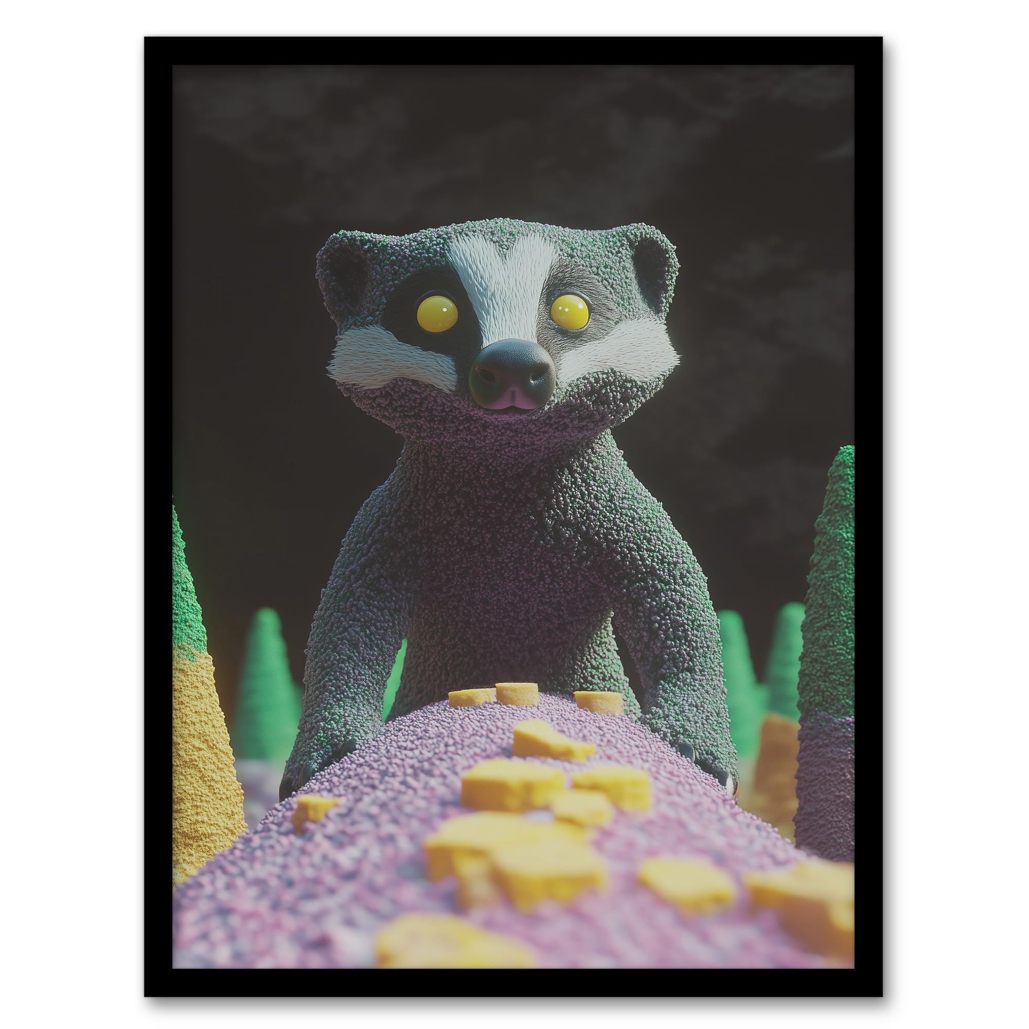 Artery8 Badger Forest Maquette Photography Art Living Room Artwork Framed Wall Art Print A4