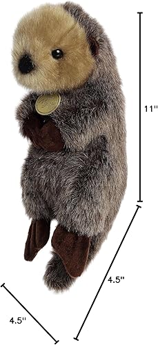 Miniatura 6 de Aurora - Adorable nutria marina de peluche Miyoni, detalle realista, compañía entrañable, marrón, 9.5pulgadas