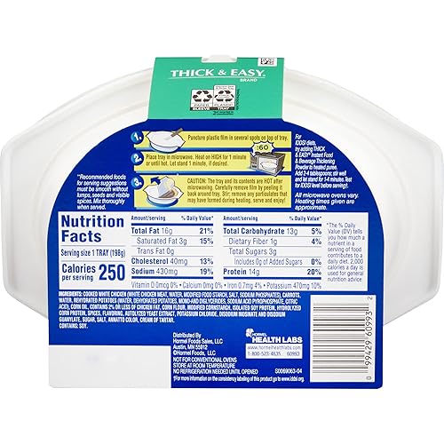 Miniatura 2 de Thick & Easy Purees Puré de 7 oz. Bandeja de pollo asado con papaszanahorias listo para usar, 60748 - Caja de 7