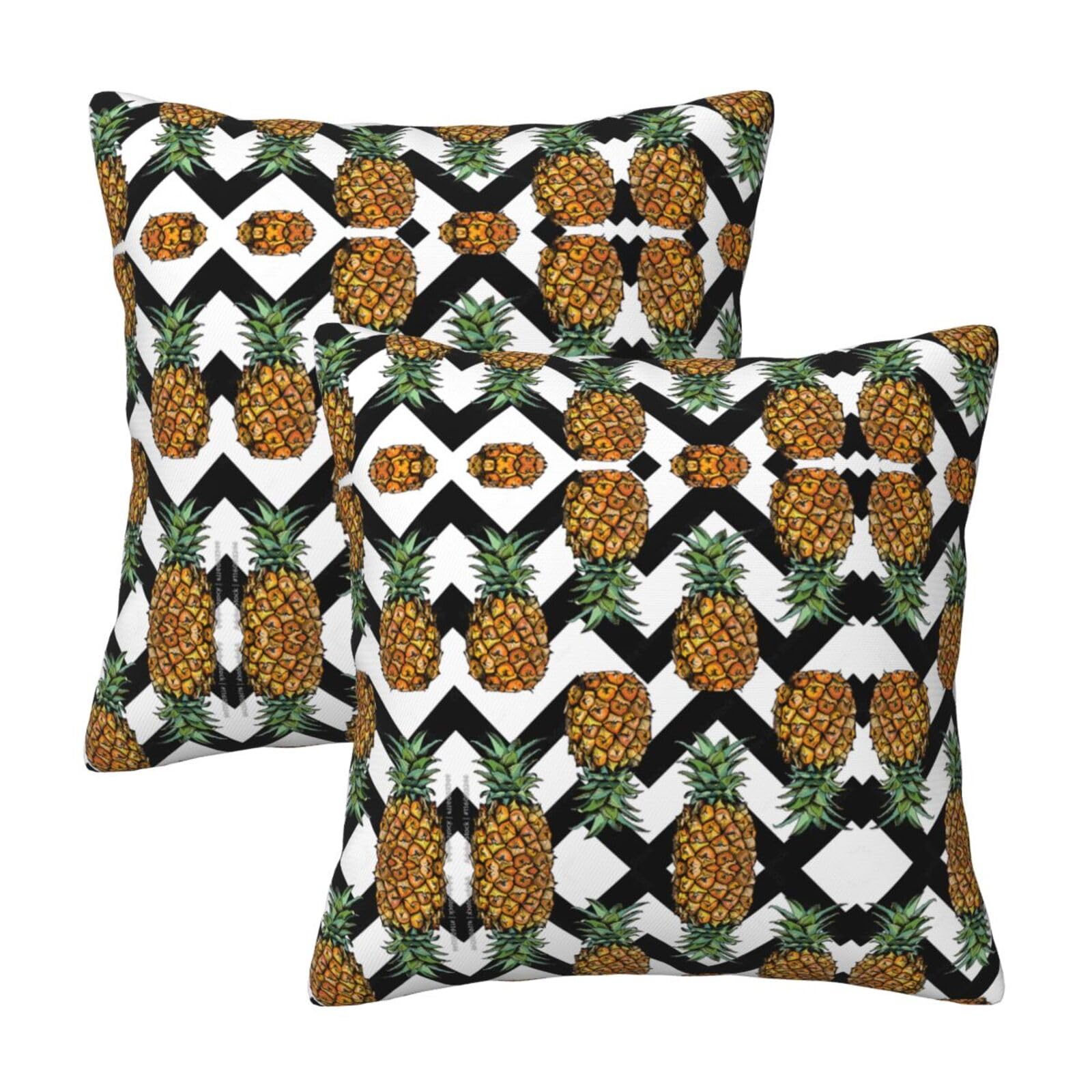 Kfjghhl Summer Pineapple Throw Pillow Covers Decorative Farmhouse Couch Pillow Case 4 Sizes Square Cushion Pillcase