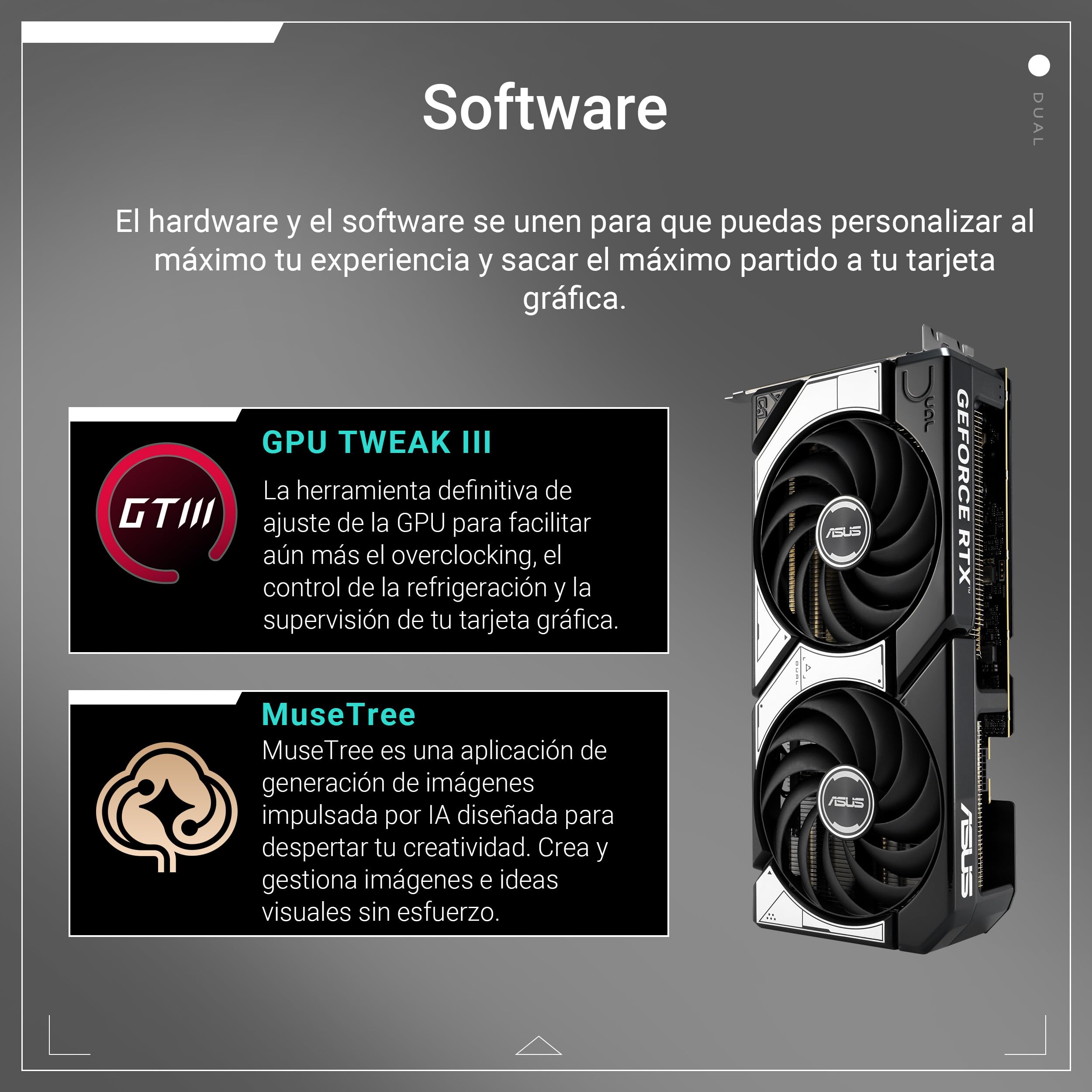 ASUS Dual GeForce RTX 5070 12 GB GDDR7 OC Edition - Tarjeta gráfica (PCIe 5.0, DLSS 4, HDMI 2.1b, DisplayPort 2.1b, diseño Compacto con Doble Ventilador, Ventilador Axial-Tech, tecnología 0dB)