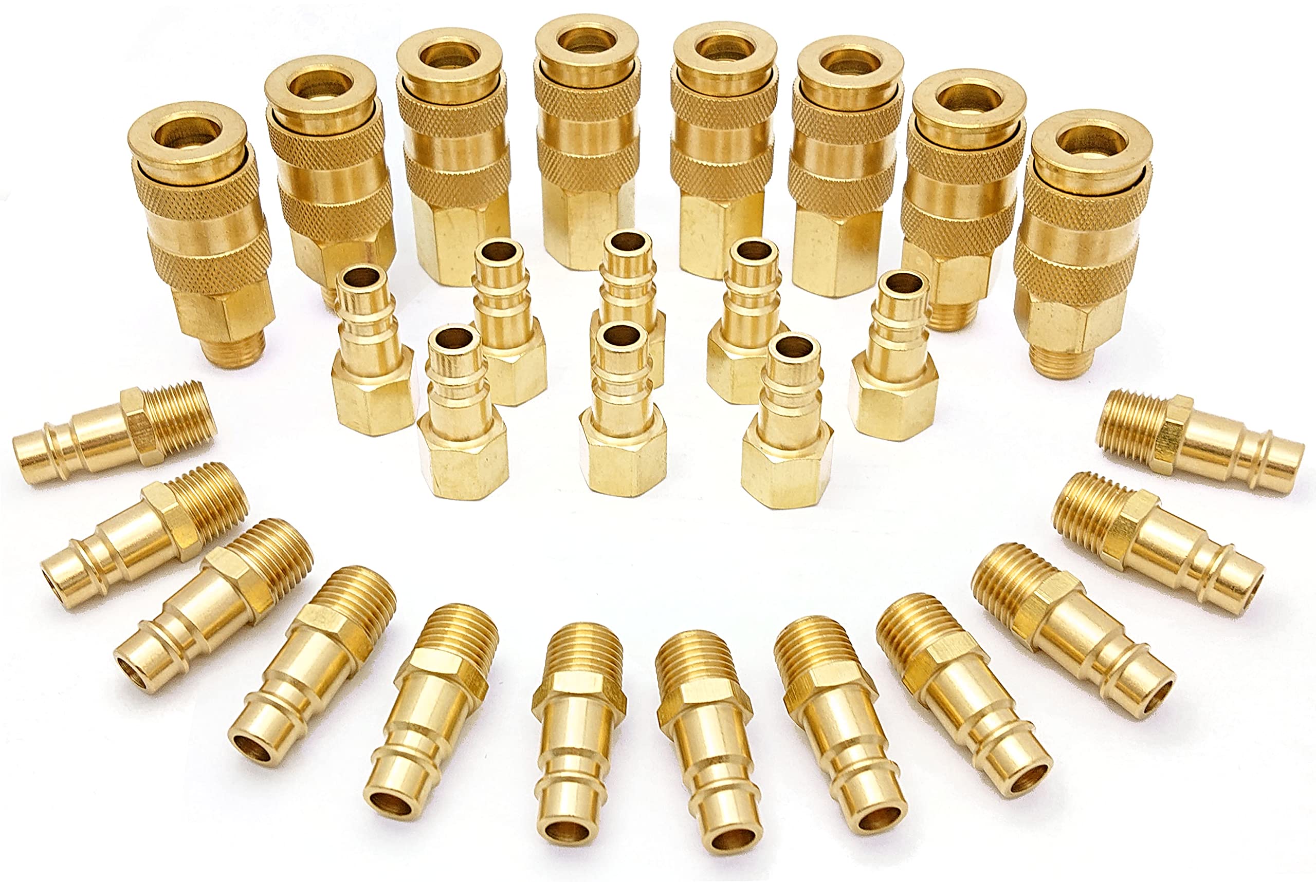 T TANYA HARDWARE Pro High Flow Coupler & Plug Kit (28 Piece), VStyle, 1/4 in. NPT, Solid Brass