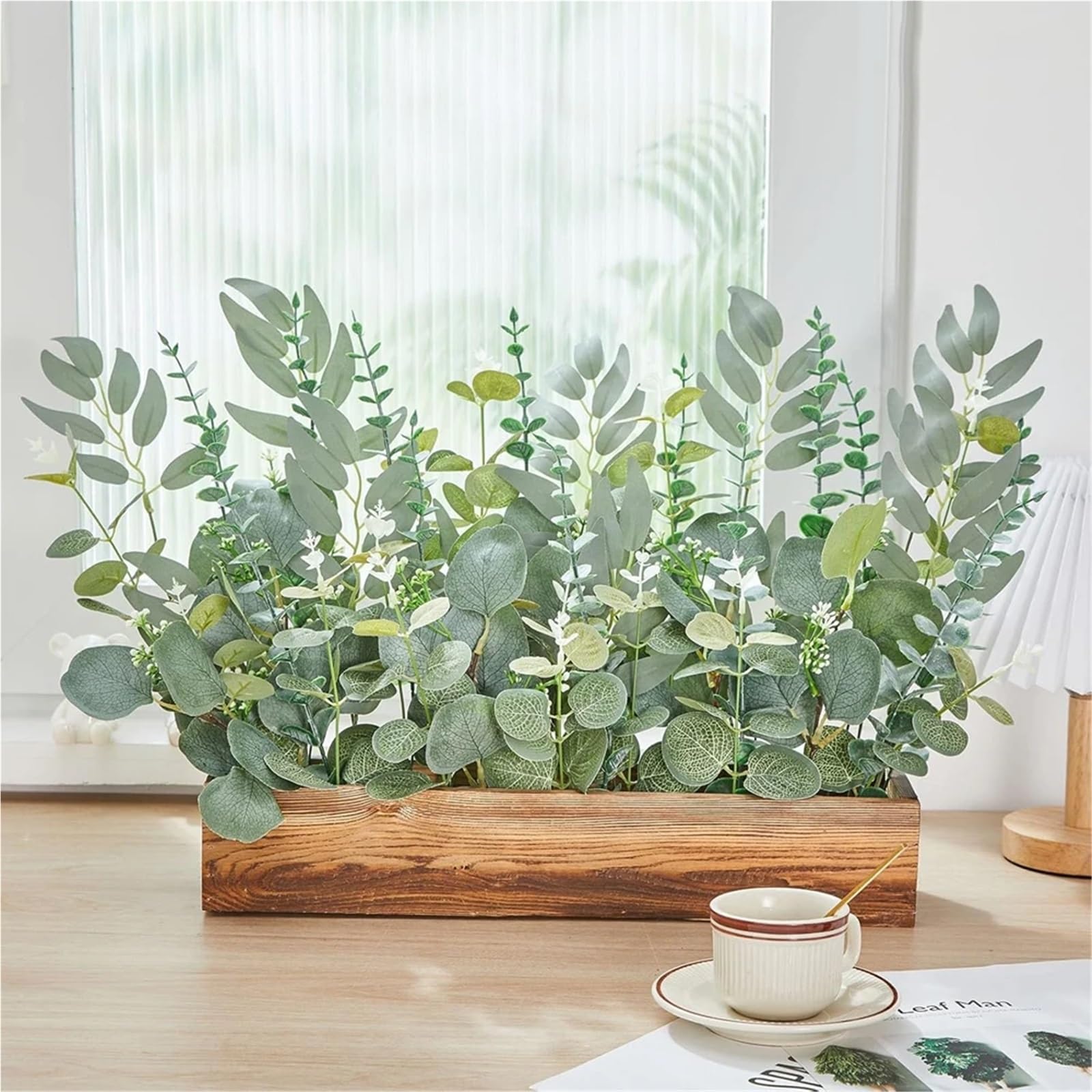 piante finte 20 pz artificiale misto foglie di eucalipto steli dollaro d'argento for bouquet fai da te composizione floreale decorazioni for la casa matrimonio per decorazione
