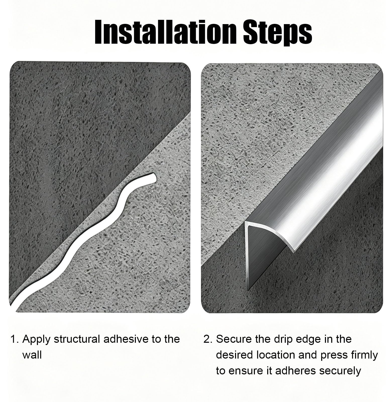 Vierteaguas Muro Exterior Perfil de Goteo Impermeable para Terraza/Balcón | Barrera Impermeable para Prevenir el Reflujo de Agua de Lluvia, Deflector de Goteo(WxH 30x30.5mm(1.2x1.2in),3Pack)