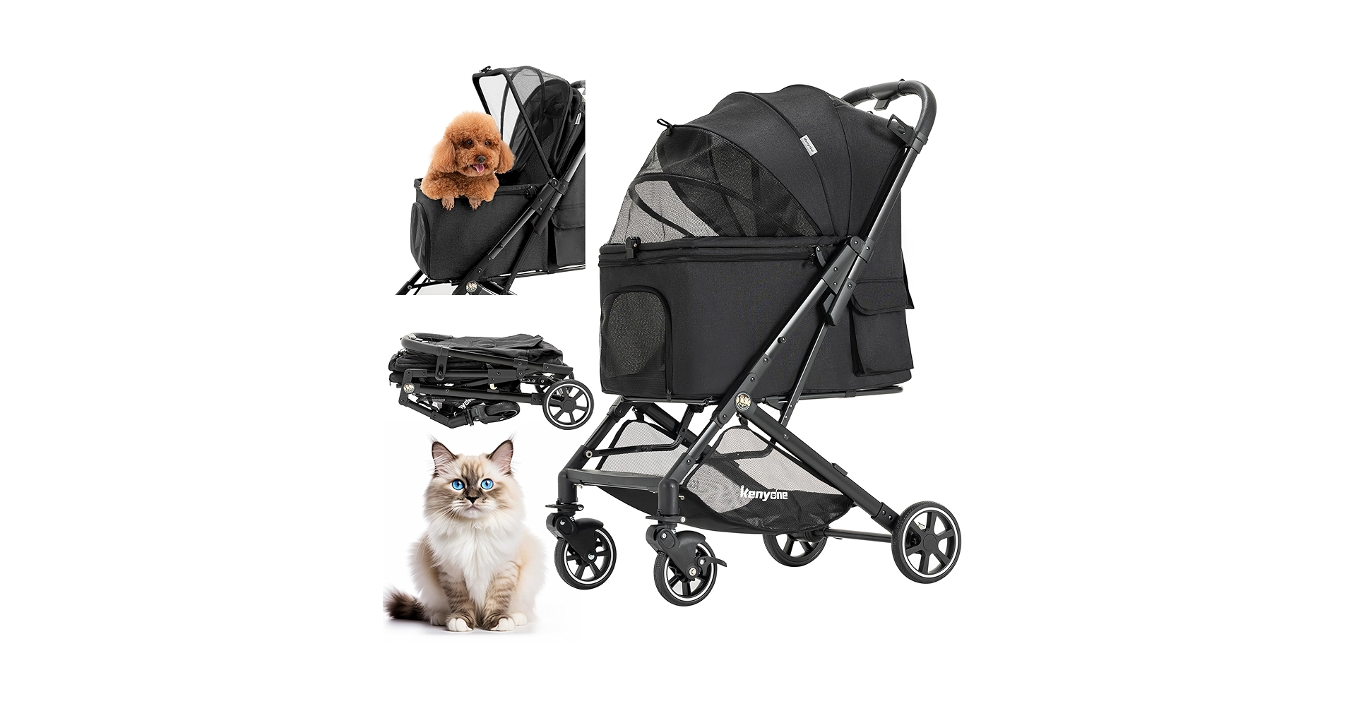 ペットカートKenyone C510 グレイ Amazon.com: Kenyone Pet Stroller 3 in 1 Dog Stroller for