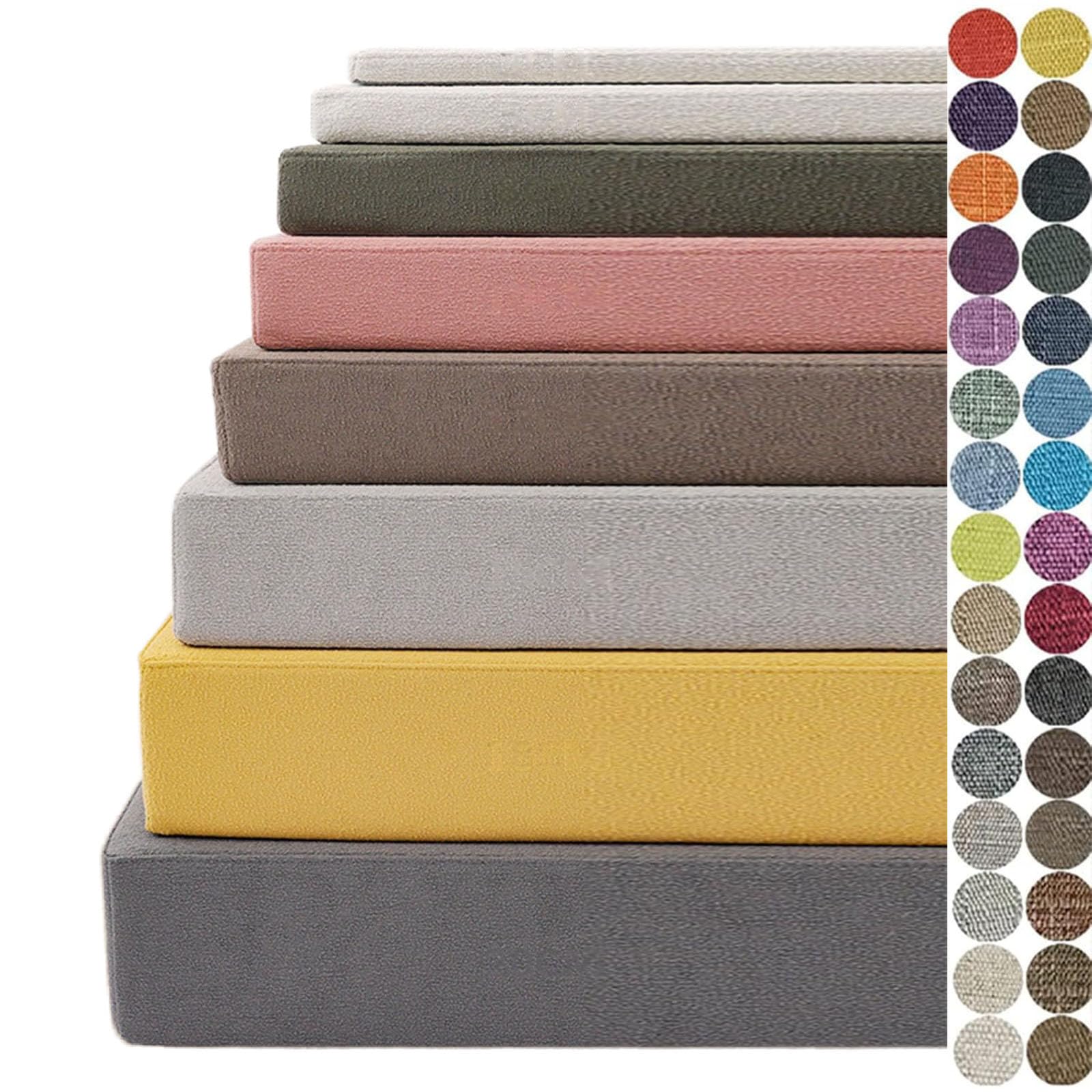 Tresse There Are Many Colors To Choose From Made To Measure Bench Cushions, Custom Bench Cushions, With Non-Slip Bottom Bay Window Seat Cushion, Multiple Fabric & Color, Removable Cover (Chenille Material)