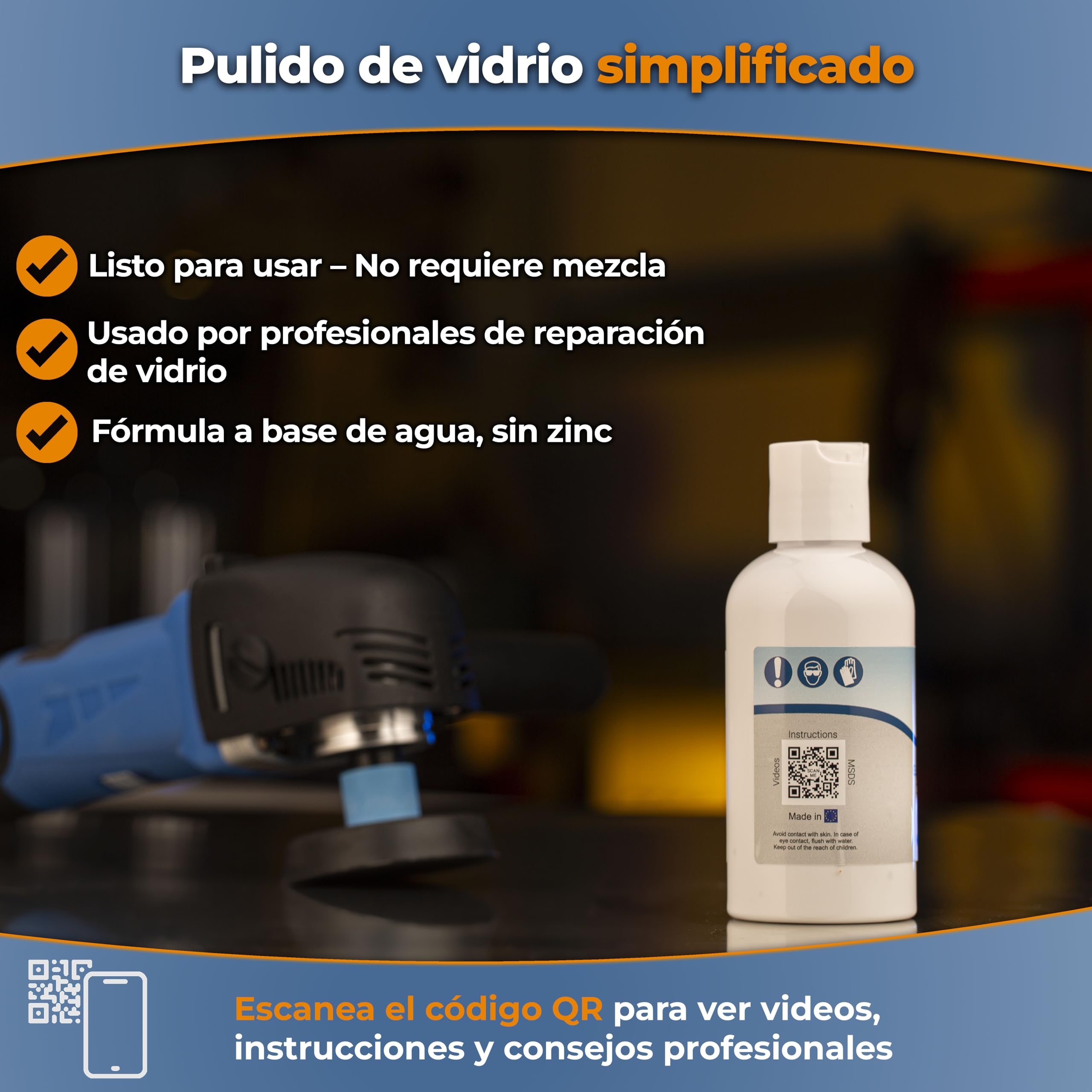 Compuesto de Pulido de Cristal de 250 ml, Vidrio Pulido Solución, óxido de Cerio Suspended Gel – Grado Fino