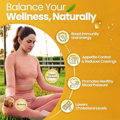 Miniatura 4 de GLP1 Support for Weight Loss - Sugar-Free 97% Pure Berberine Complex w Ceylon Cinnamon 1200mg [AMPK Metabolic Activator] Berberine Supplement for