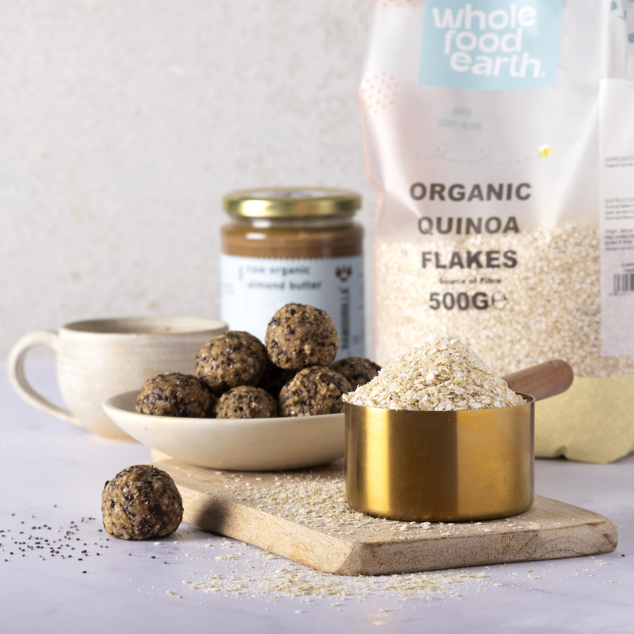 Wholefood Earth Bio Quinoa Flocken – 500g | Vegan | GMO-frei | Ballaststoffreich