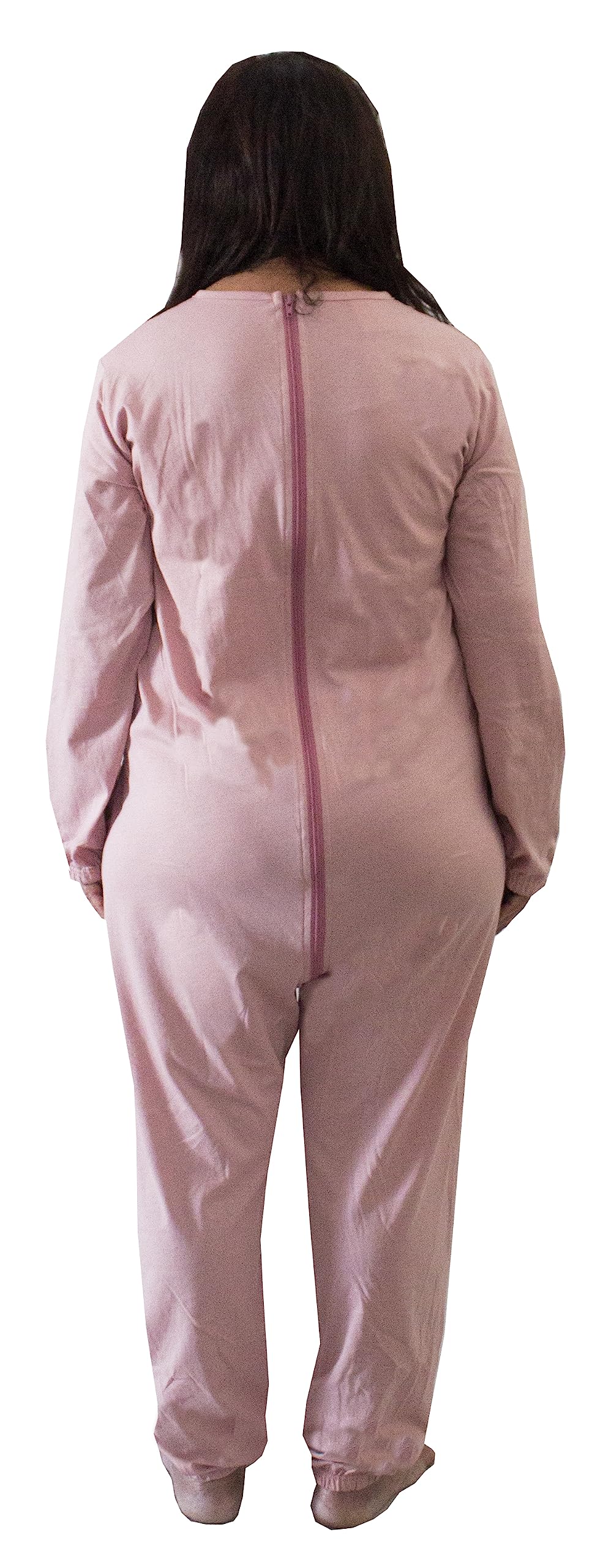 FERRUCCI COMFORT Pigiama Tutone Sanitario in Cotone da Donna con Cerniera sul Dorso - 9078 ML PL - per Incontienza, Alzheimer e Anziani