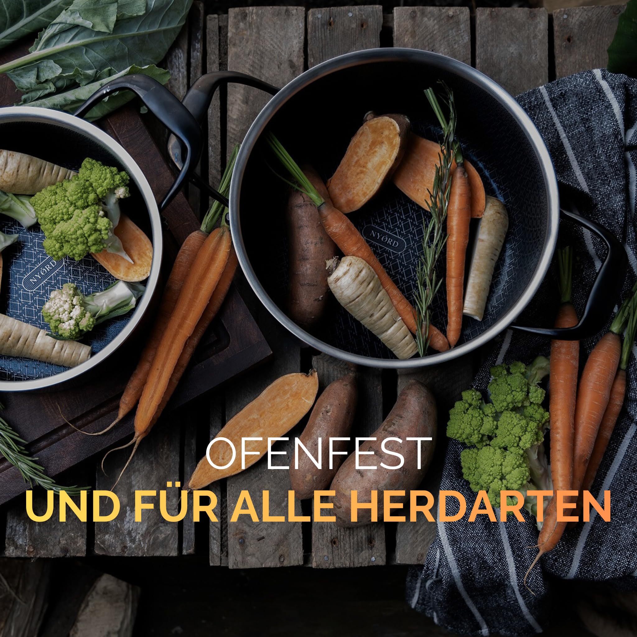 NYORD Edelstahltopf - Antihaft, Kratzfest, Kochtopf Wabenstruktur, Spülmaschinenfest, Hybrid Topf, Keramik Beschichtung, PTFE & PFOA frei, Ofenfest, für Induktion, Gas & Ceran, mit Deckel - 20 cm, 3 l