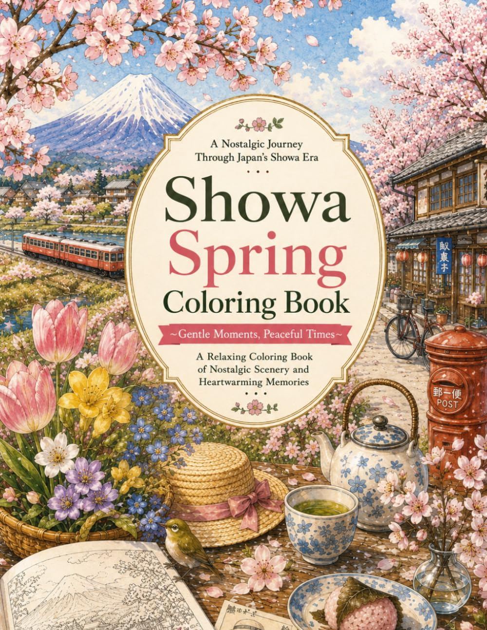 Showa spring Coloring Book: Springtime in Showa Japan (Showa Seasons Coloring Book)