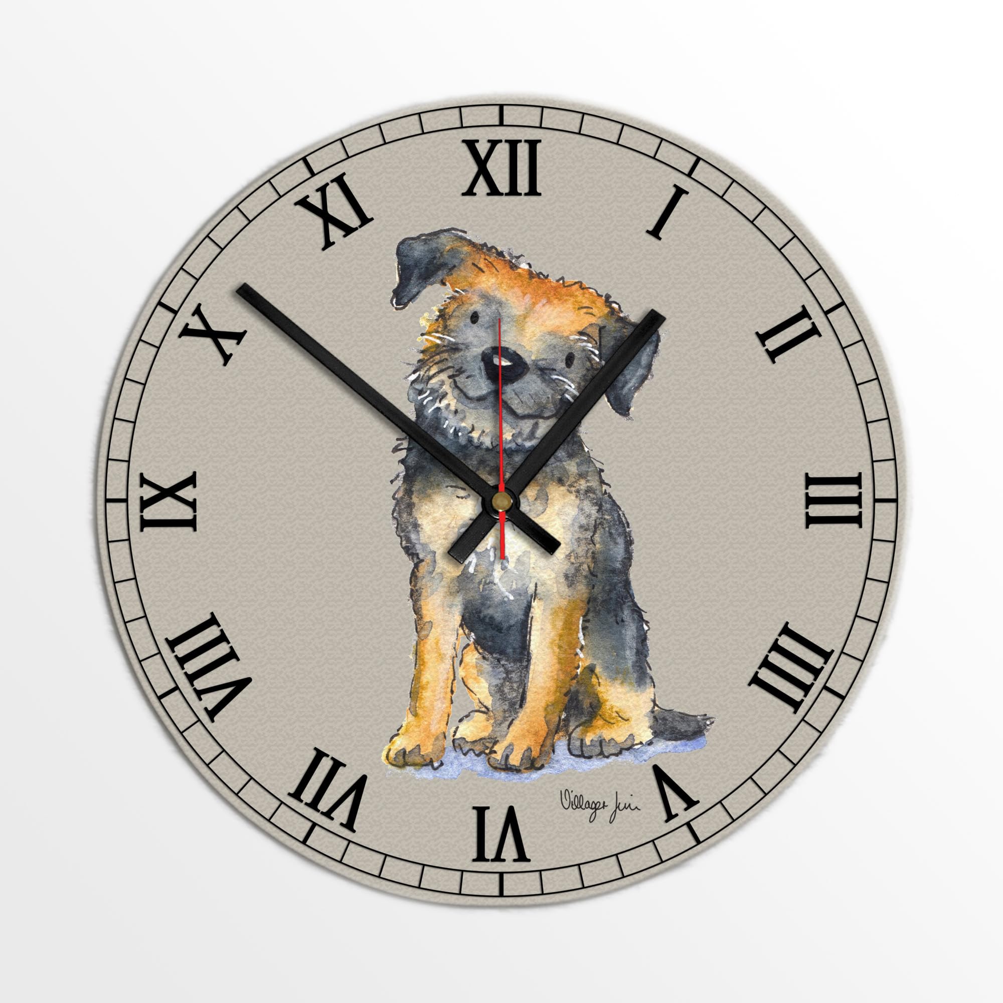 Image Industry Border Terrier Clock - Glass Clock - Wall Clock - Dog Lovers - Dog Gift