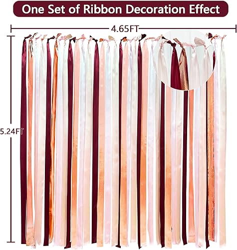 Miniatura 9 de Cinta de satén roja de 65.6 yardas x 1.97 pulgadas de ancho para manualidades, envoltura de regalos, flecos, telón de fondo colgante, guirnalda de