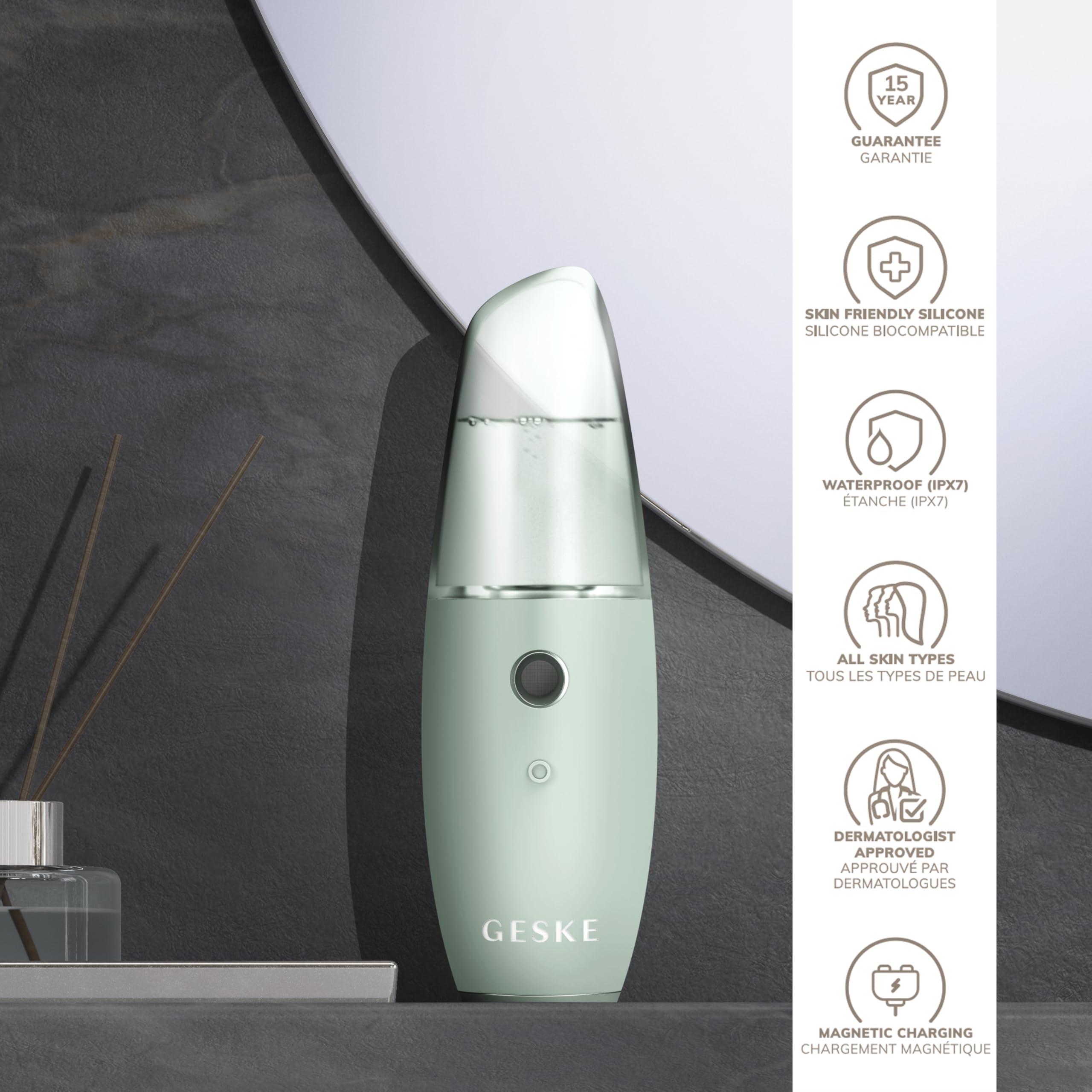 GESKE SmartAppGuided Facial Hydration Refresher 4 in 1 Wasserzerstäuber Gesichtsdampfer Gesichtsreinigungsgerät