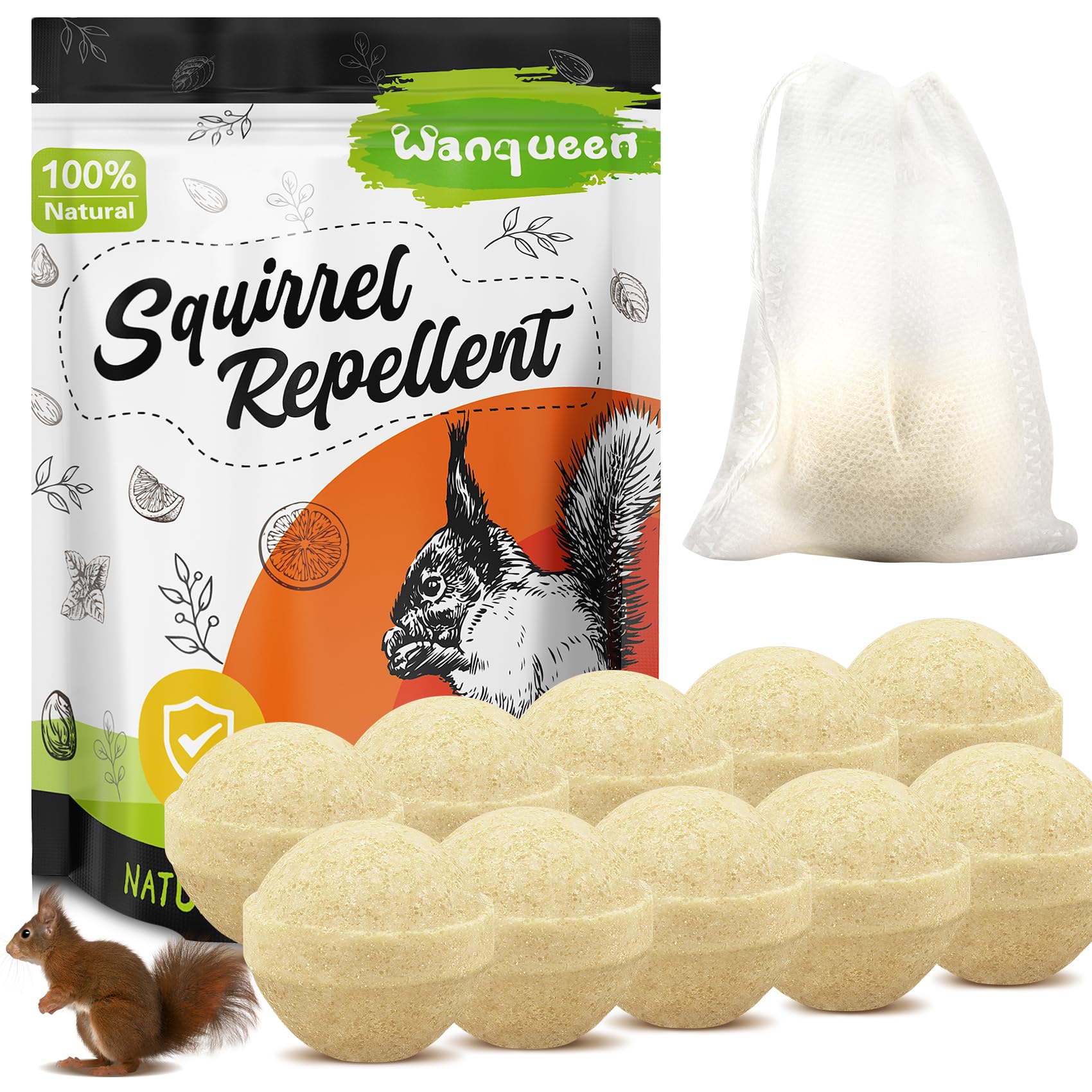 Wanqueen Peppermint Oil Squirrel Repellent Pouches